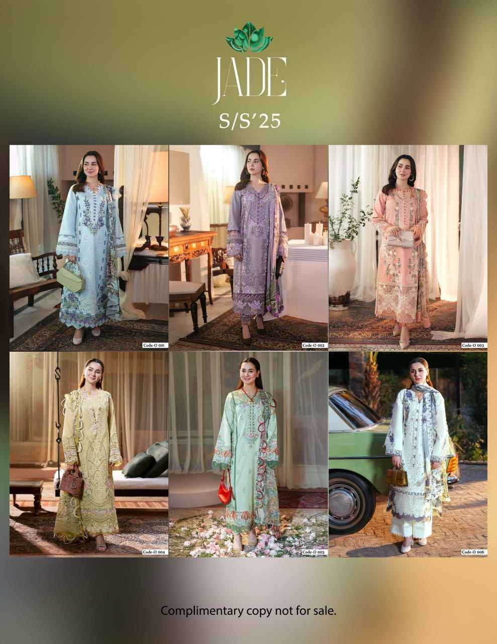 Jade Ombre Intezar Cotton Dress Material 6 pc Cataloge