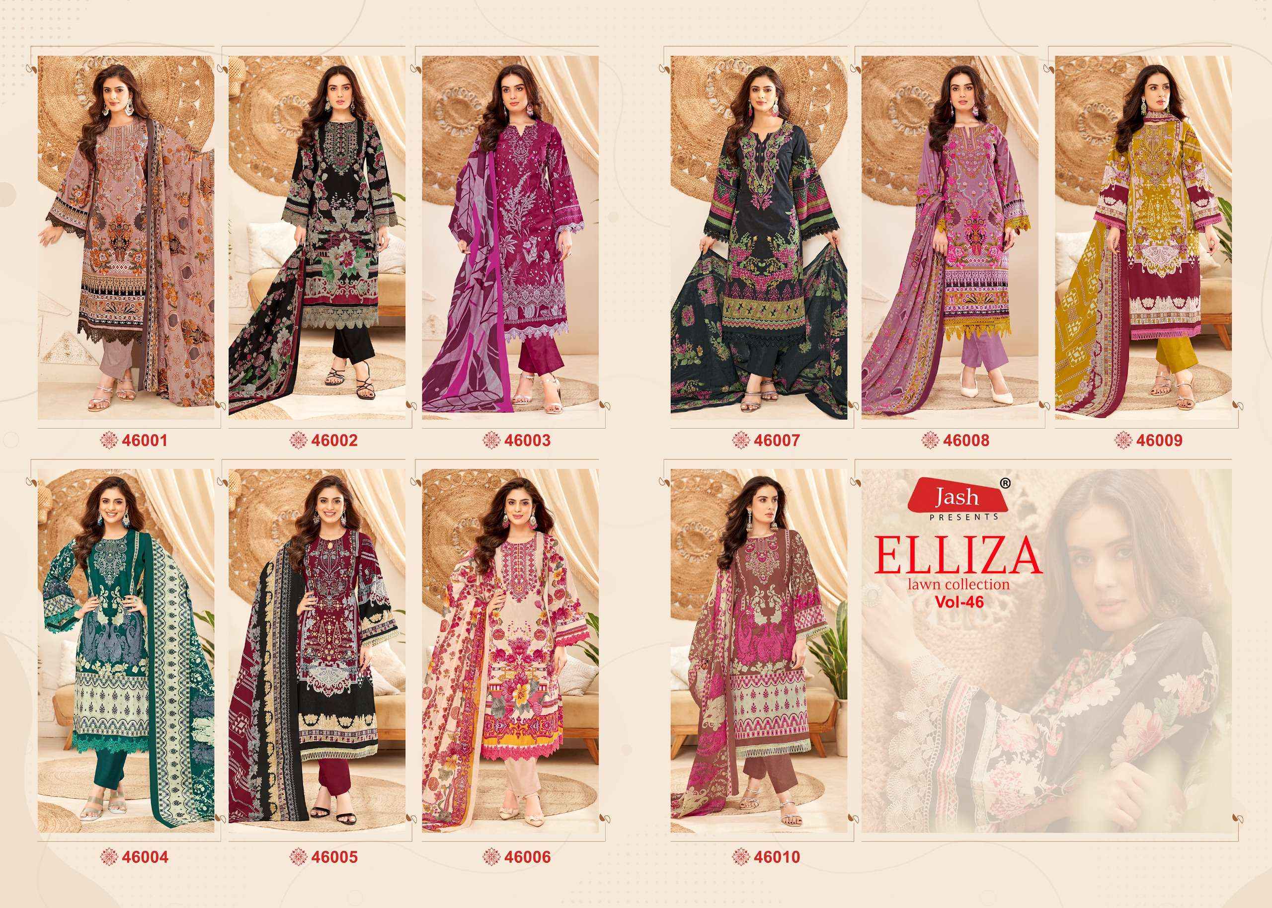 Jash Elliza Vol 46 Cotton Dress Material 10 pcs Catalogue