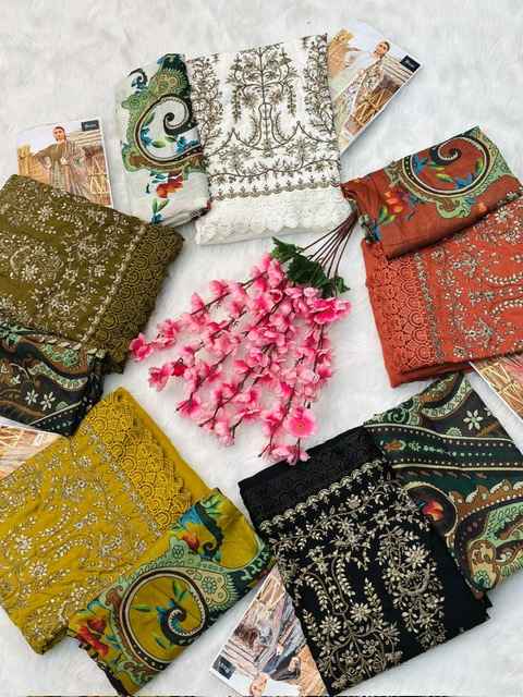 Jihan 3585 Rayon Cotton Dress Material 5 pcs Catalogue