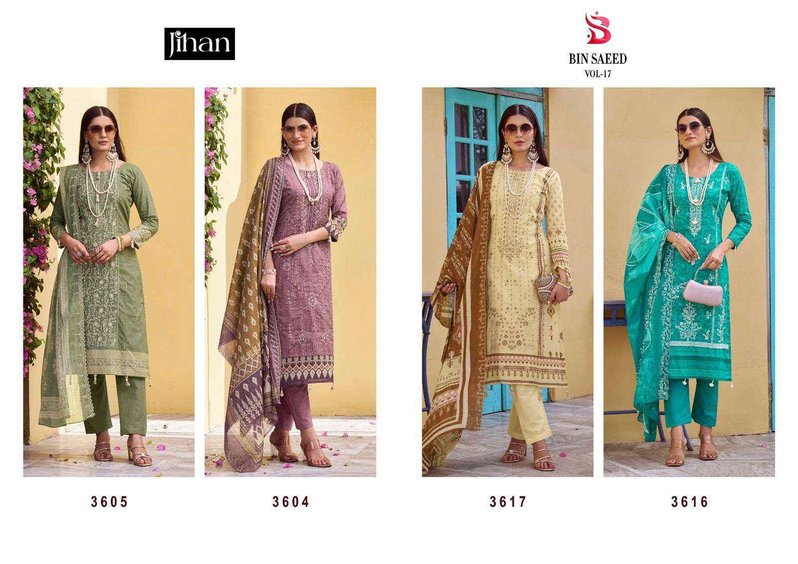 Jihan Bin Saeed Vol 17 Cotton Dress Material 4 pcs Catalogue
