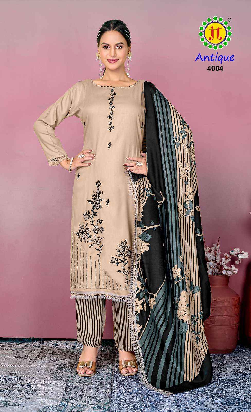 Jt Antique Vol 4 Rayon Dress Material 5 pcs Catalogue