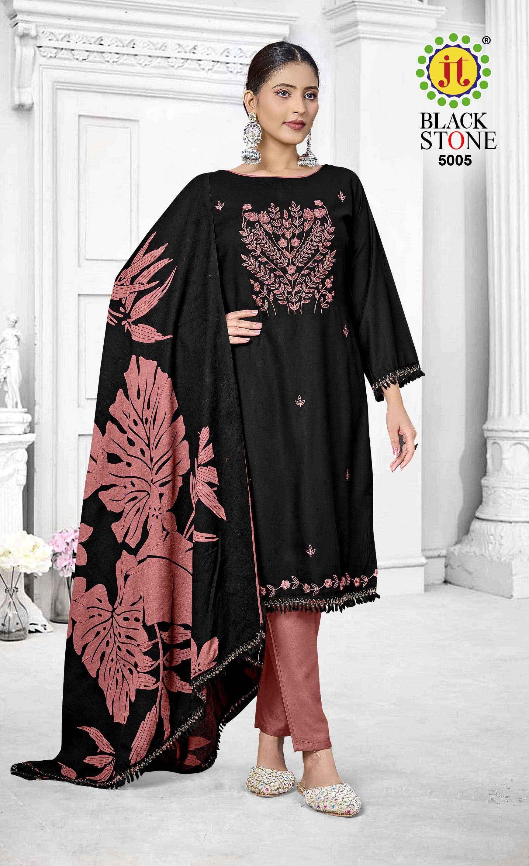 Jt Black Stone Vol 5 Rayon Dress Material 5 pcs Catalogue