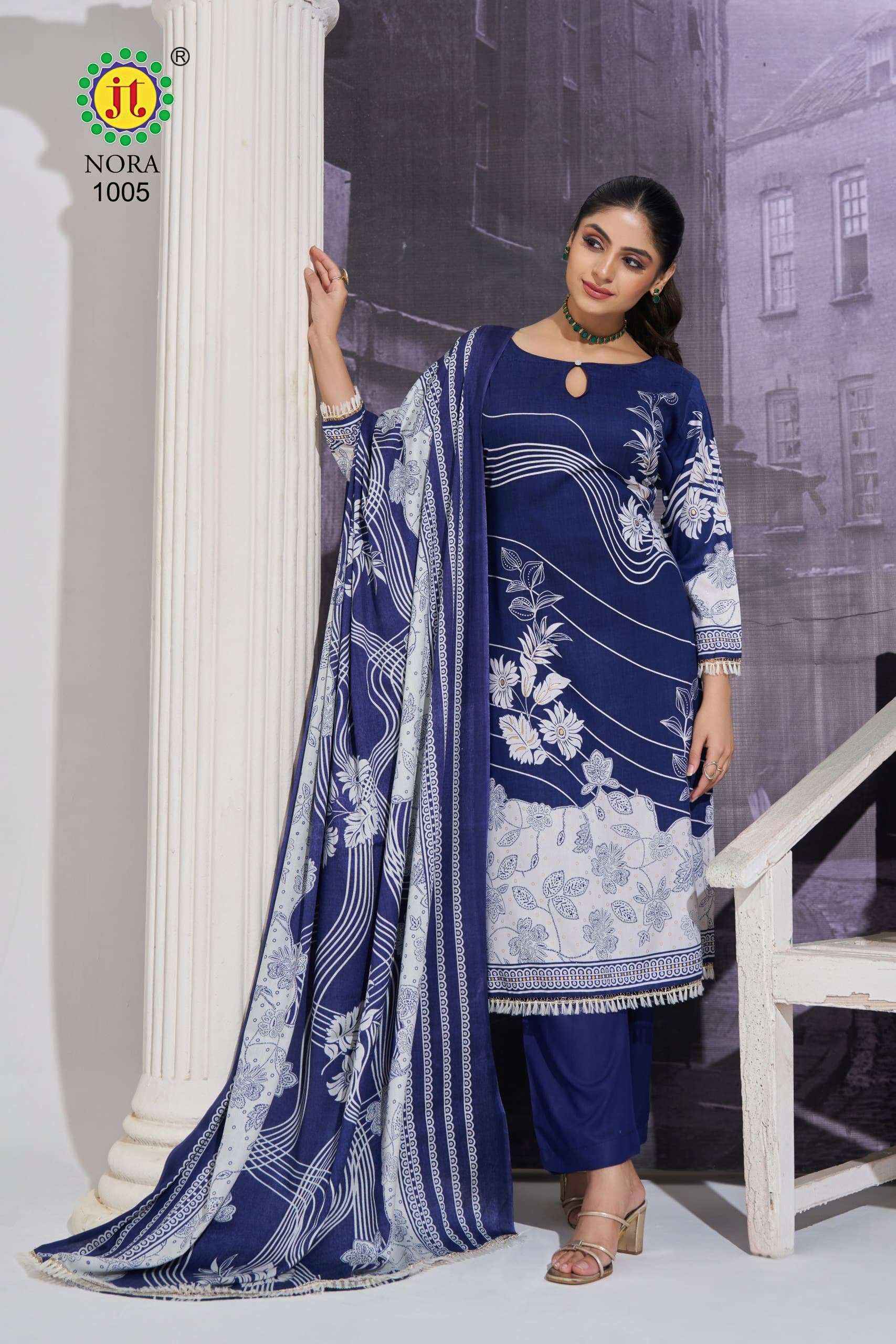 Jt Nora Rayon Dress Material 5 pcs Catalogue