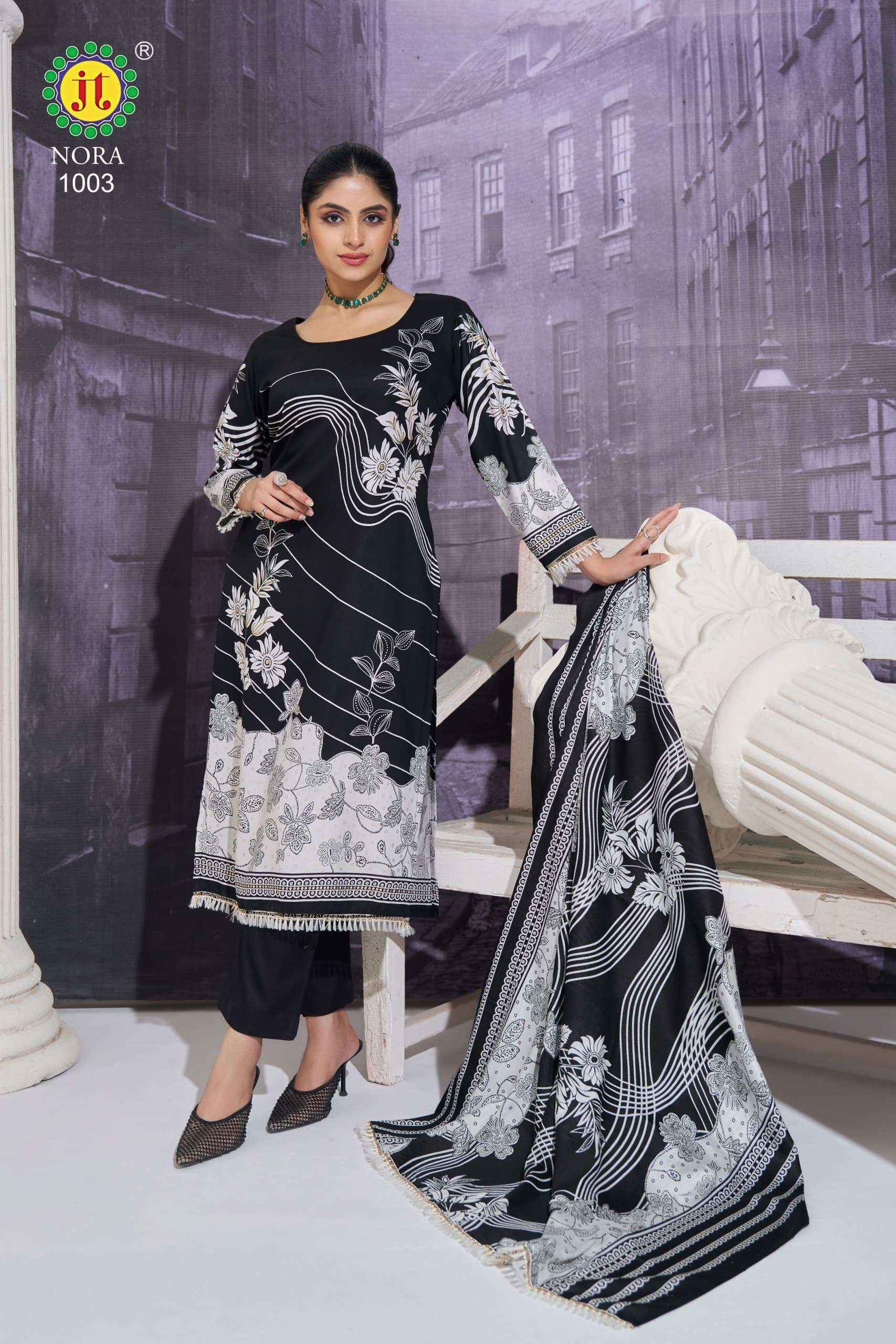Jt Nora Rayon Dress Material 5 pcs Catalogue