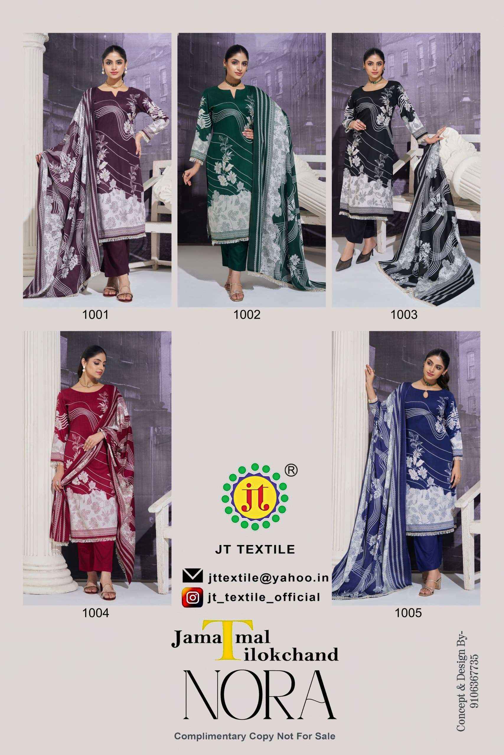 Jt Nora Rayon Dress Material 5 pcs Catalogue