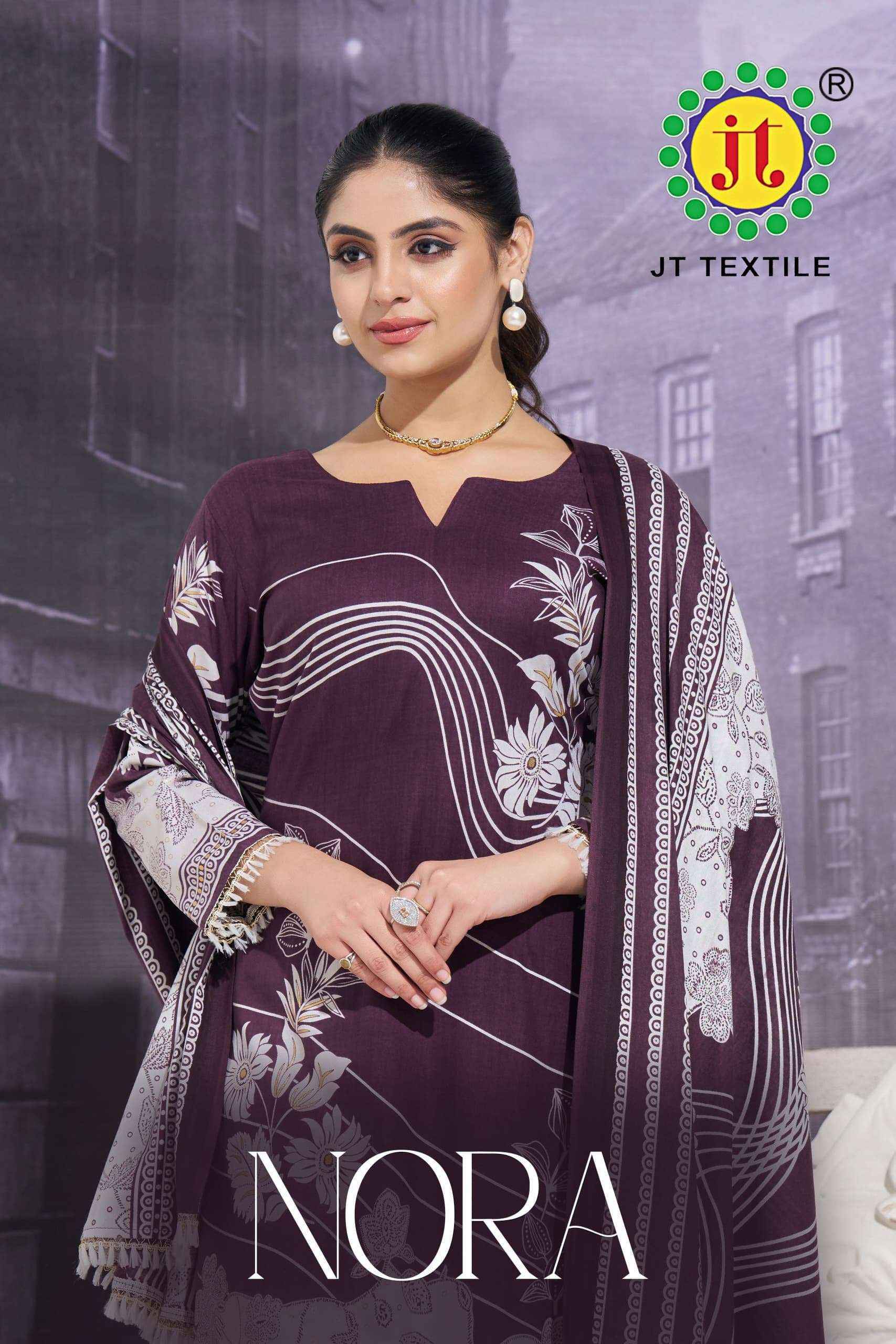 Jt Nora Rayon Dress Material 5 pcs Catalogue