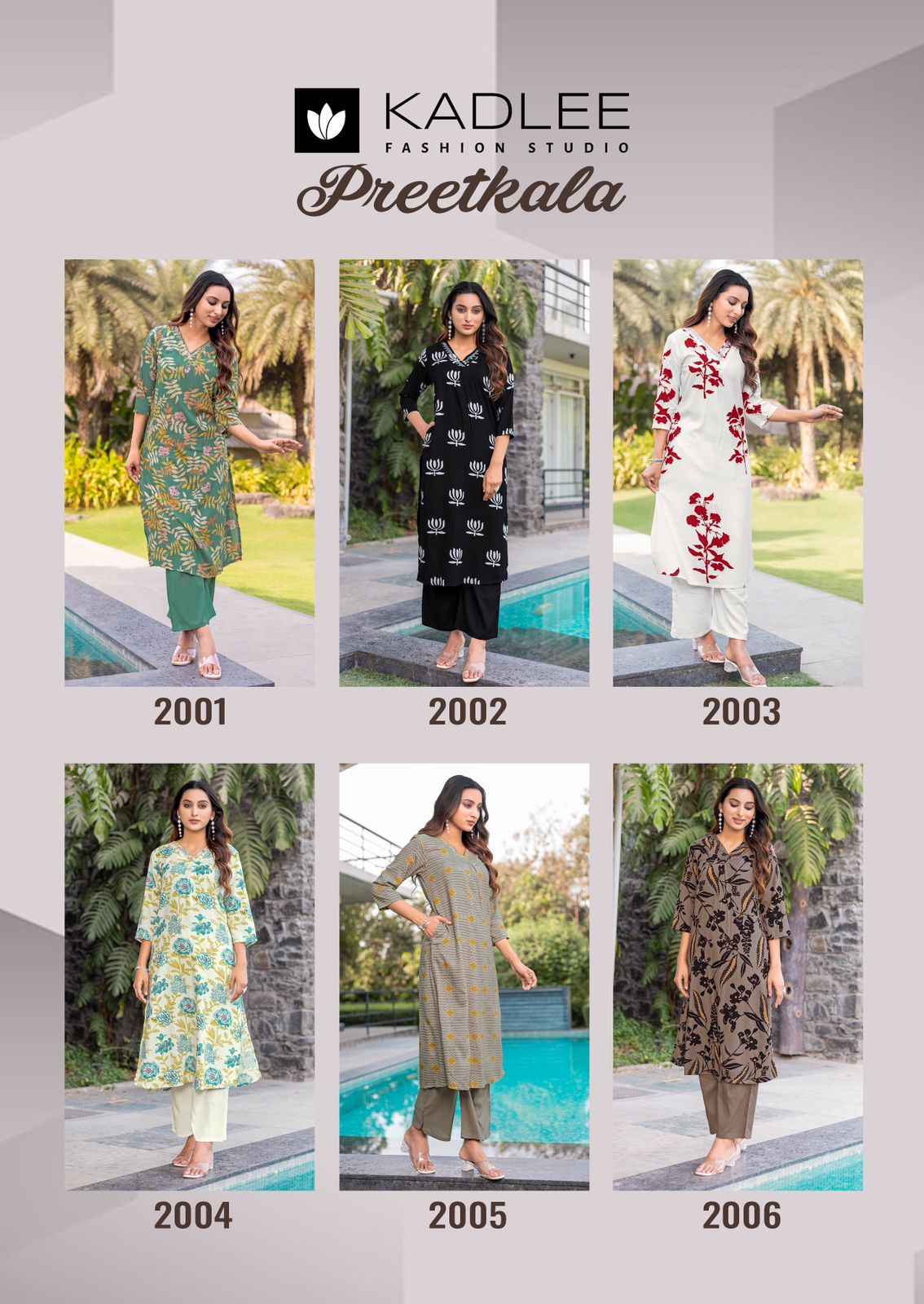 Kadlee Preetkala Rayon Kurti With Bottom 6 pcs Catalogue