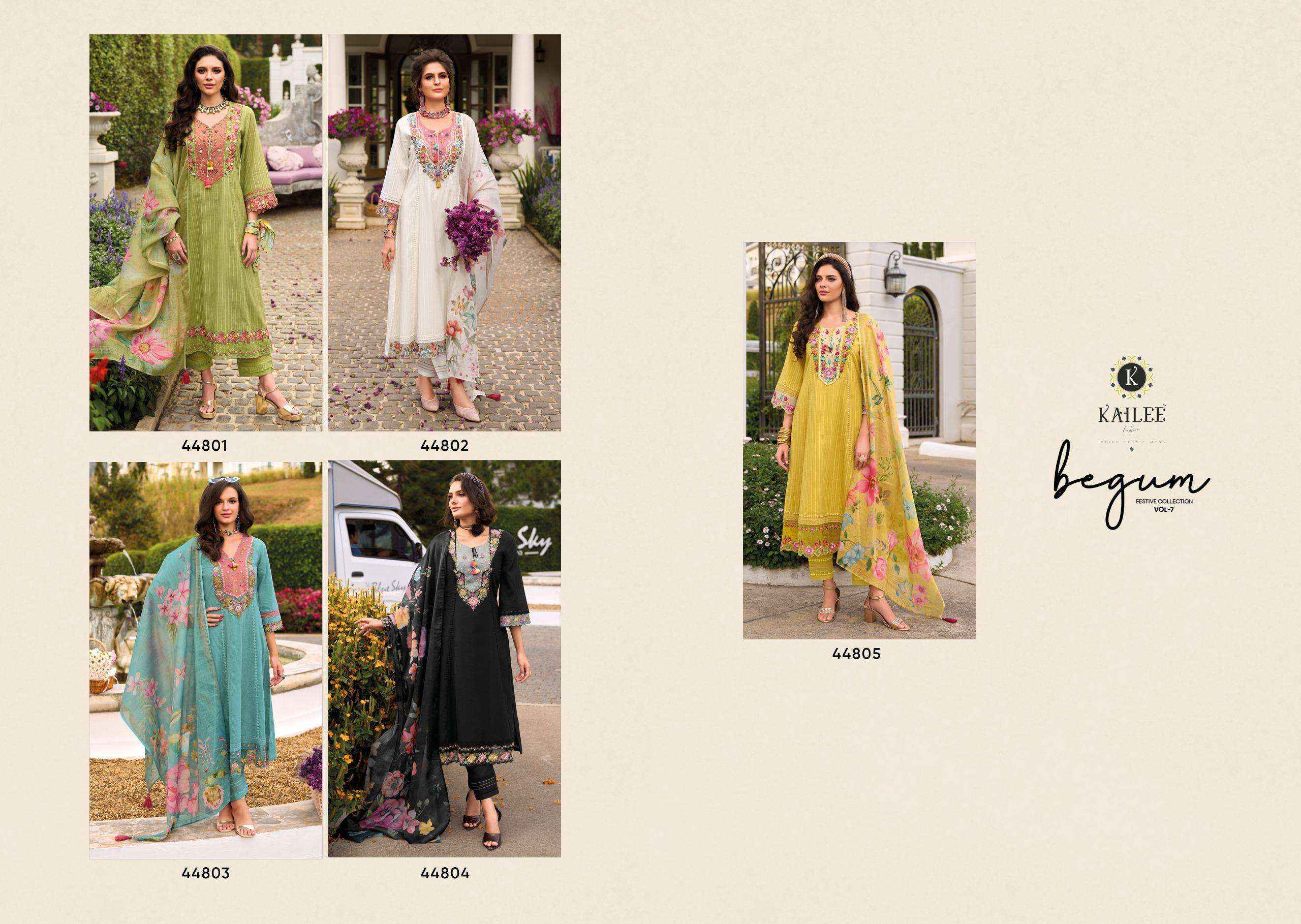Kailee Fashion Begum Vol 7 Cotton Kurti Combo 5 pcs Catalogue