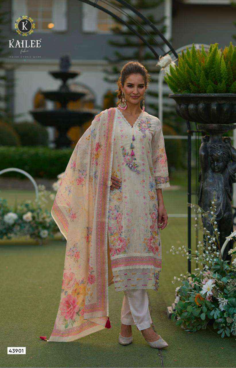 Kailee Fashion Phulkari Linen Cotton Kurti Combo 3 pcs Catalogue