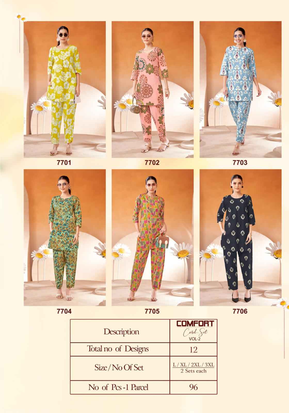 Kala Comfort Vol 2 Cotton Co Ord Set 12 pcs Catalogue