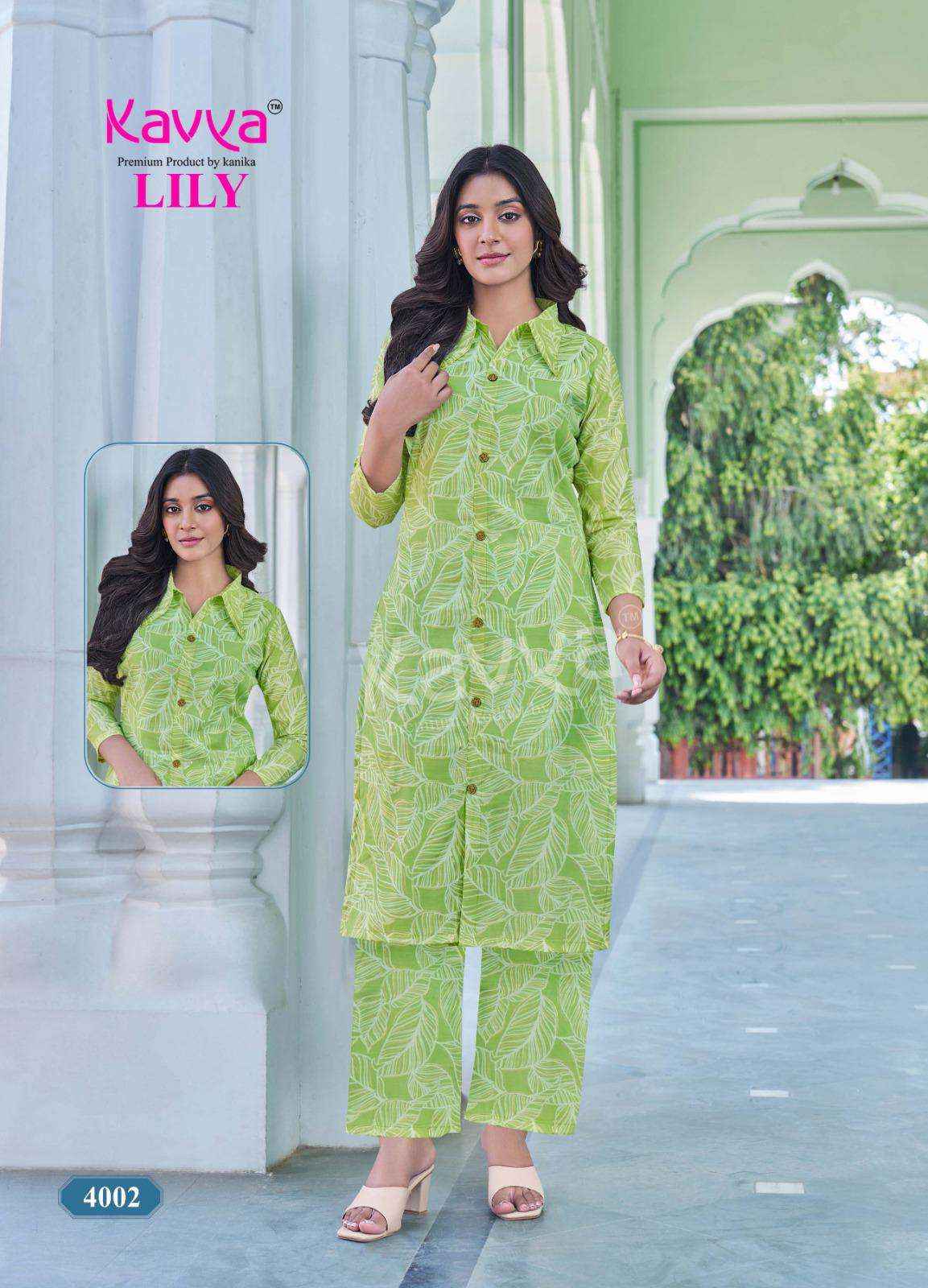 Kavya Lily Vol 4 Rayon CO Ord Set 10 pcs Catalogue