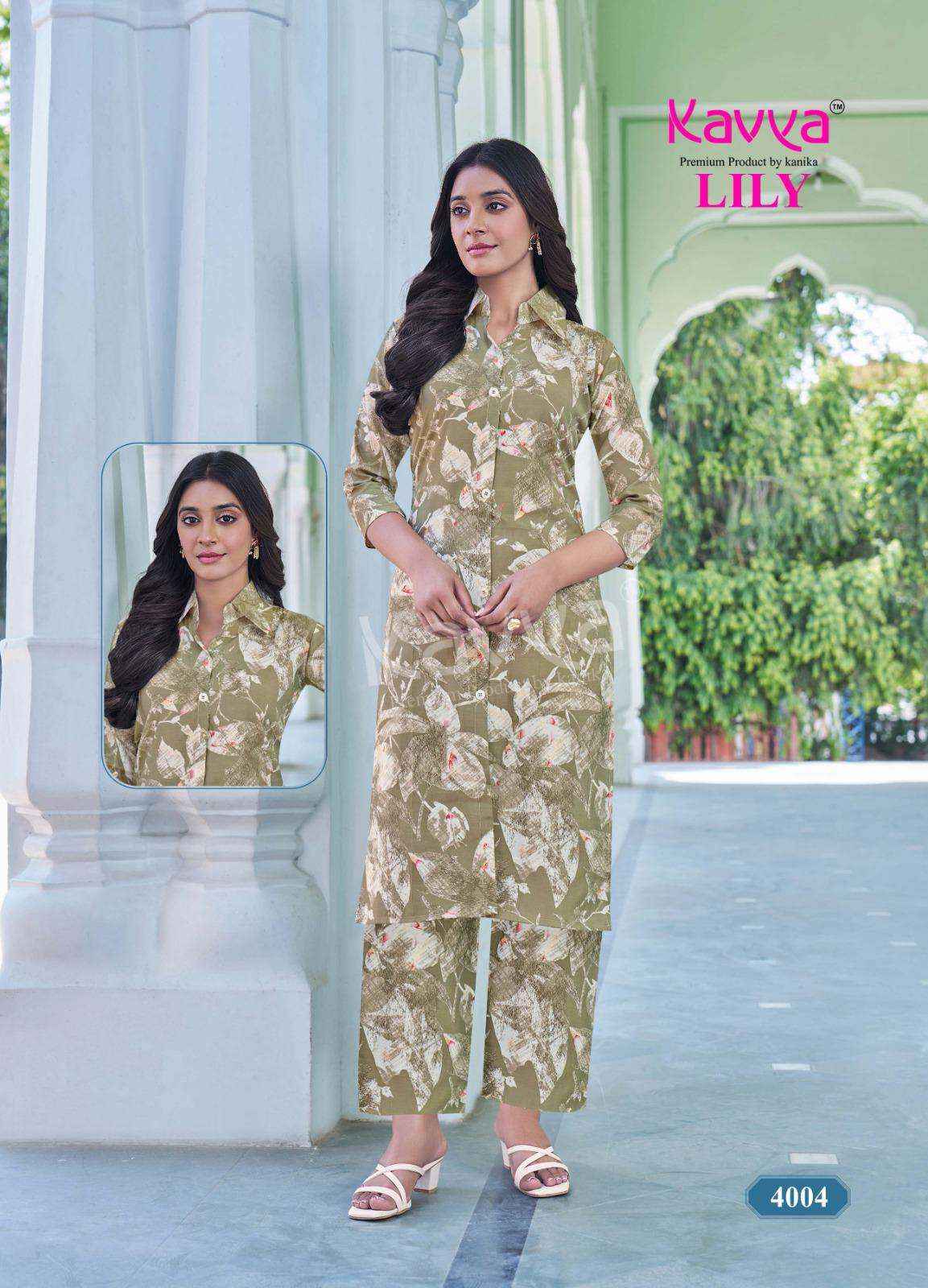 Kavya Lily Vol 4 Rayon CO Ord Set 10 pcs Catalogue