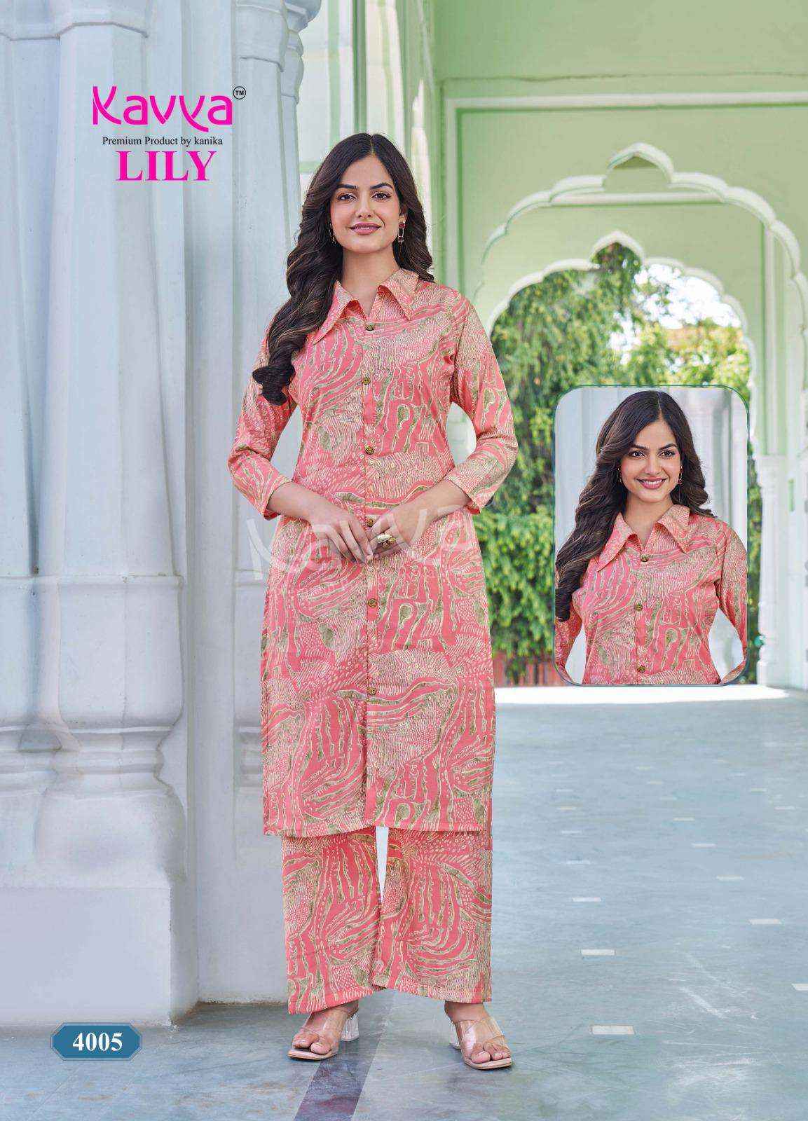 Kavya Lily Vol 4 Rayon CO Ord Set 10 pcs Catalogue