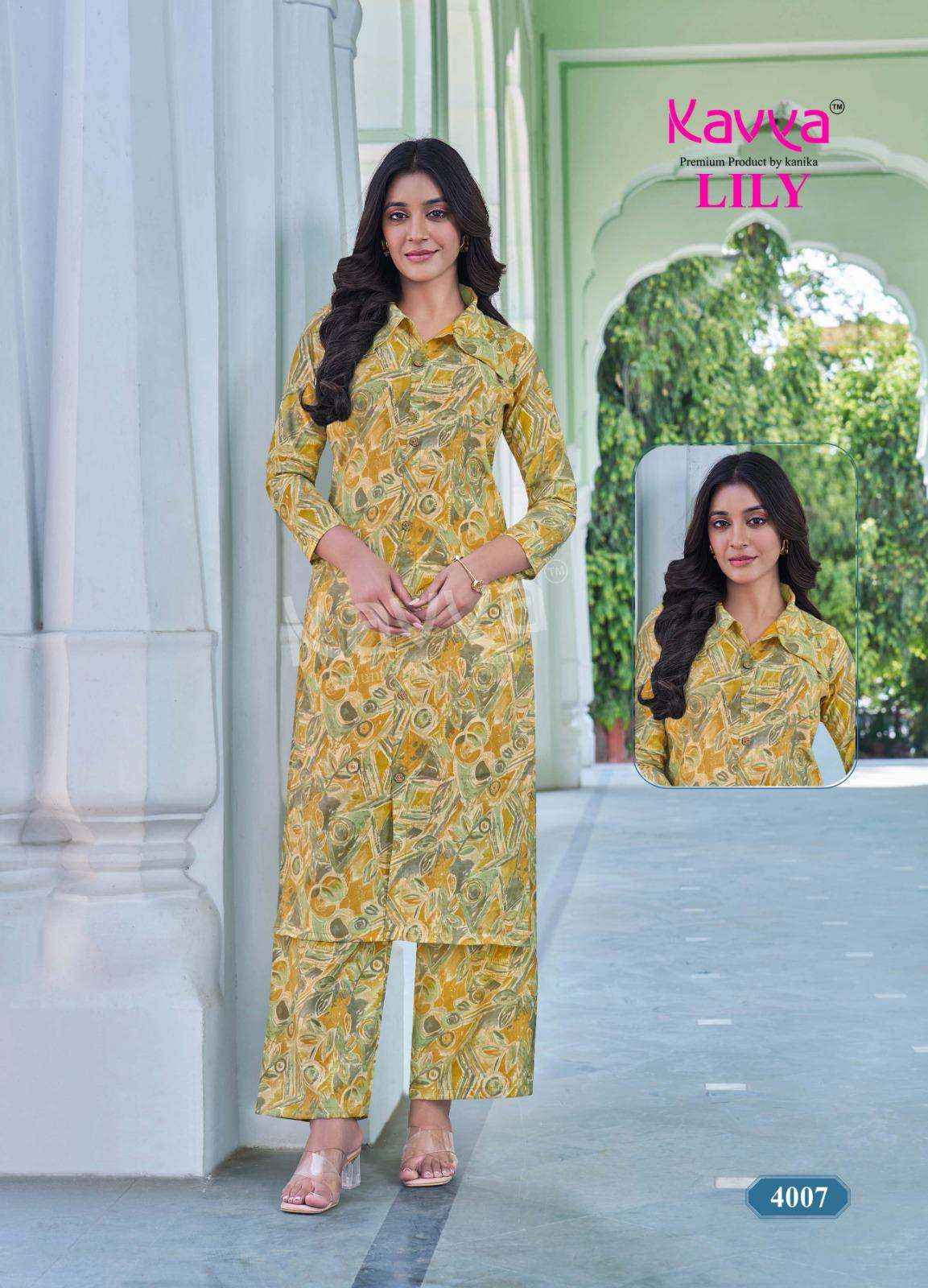 Kavya Lily Vol 4 Rayon CO Ord Set 10 pcs Catalogue