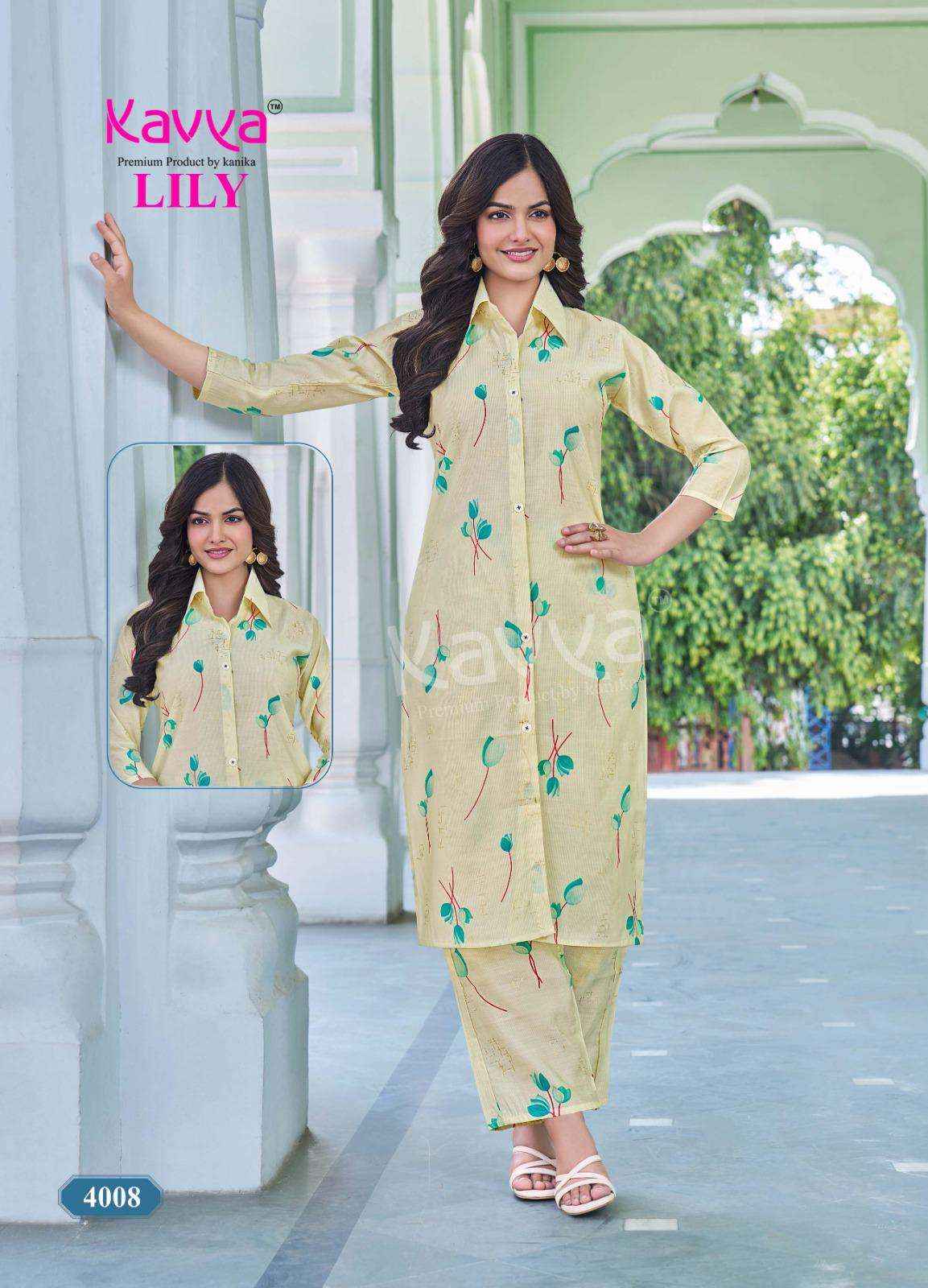 Kavya Lily Vol 4 Rayon CO Ord Set 10 pcs Catalogue