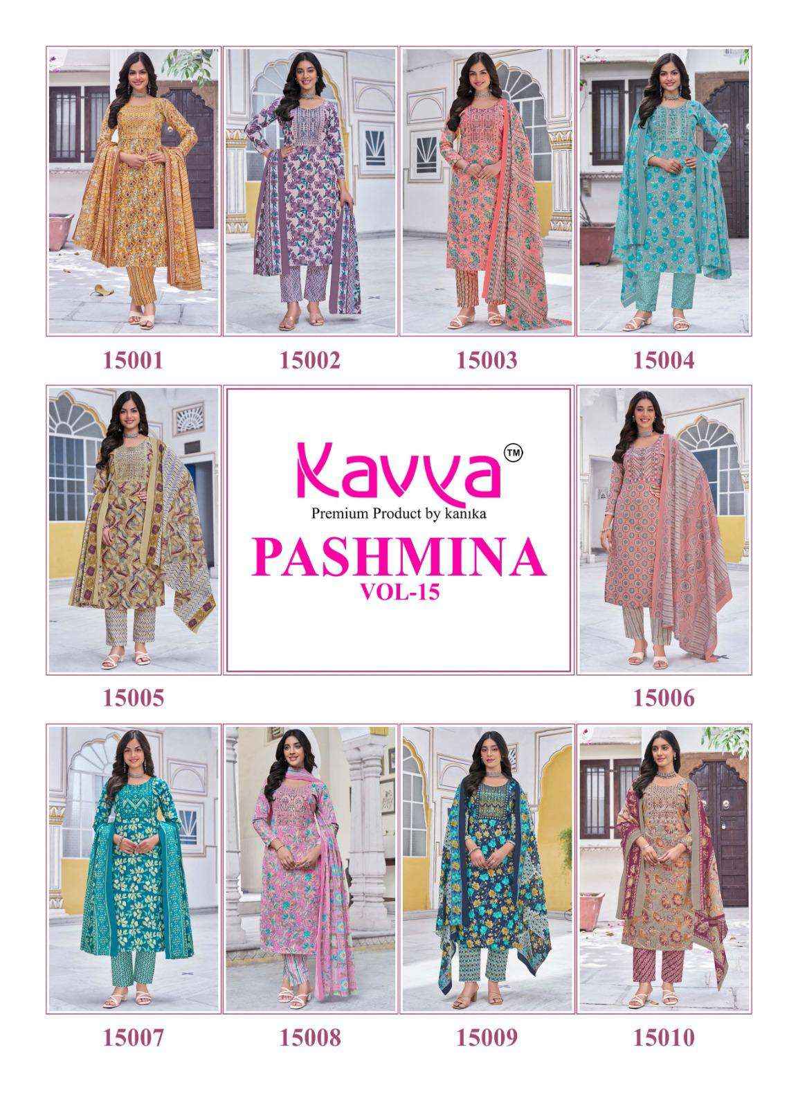 Kavya Pashmina Vol 15 Cotton Kurti Combo 10 pcs Catalogue