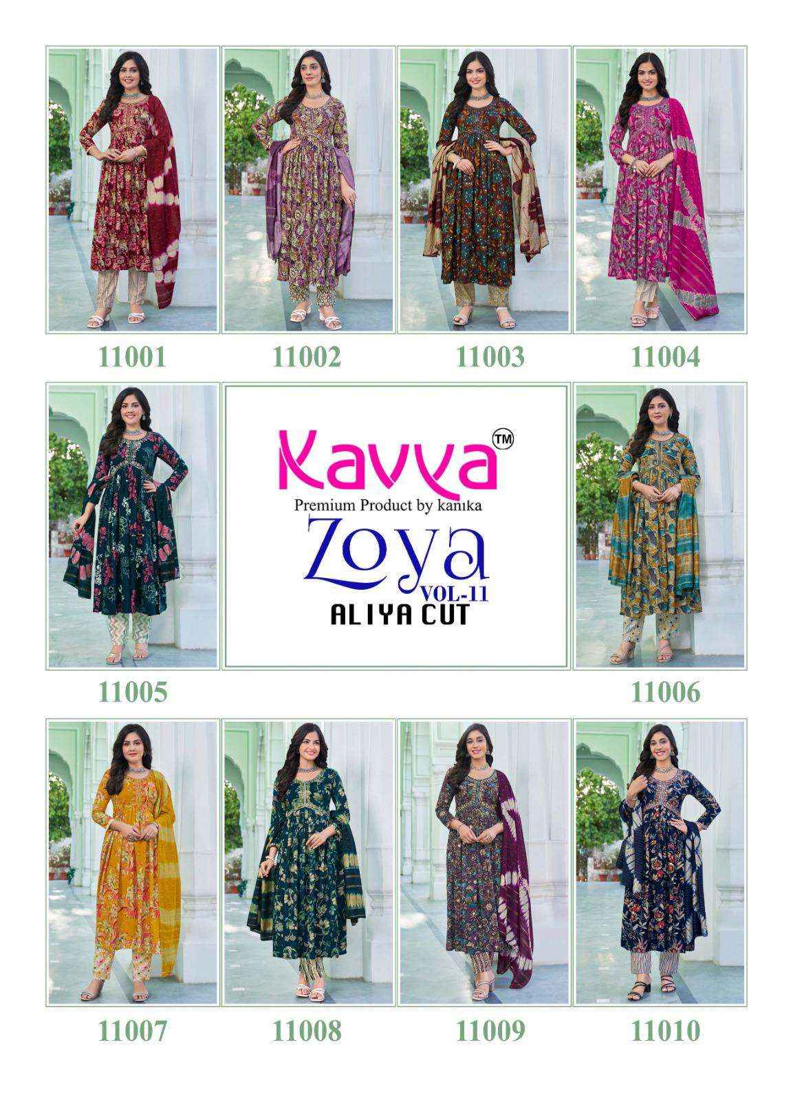 Kavya Zoya Vol 11 Rayon Kurti Combo 10 pcs Catalogue