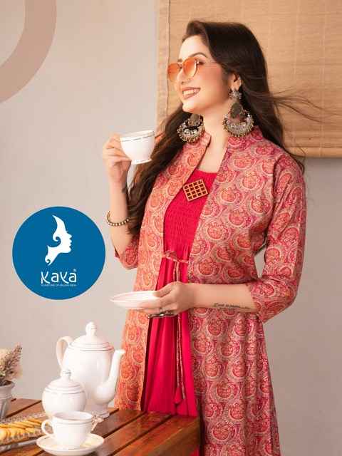 Kaya Best One 3 Chanderi Kurti 6 pcs Catalogue