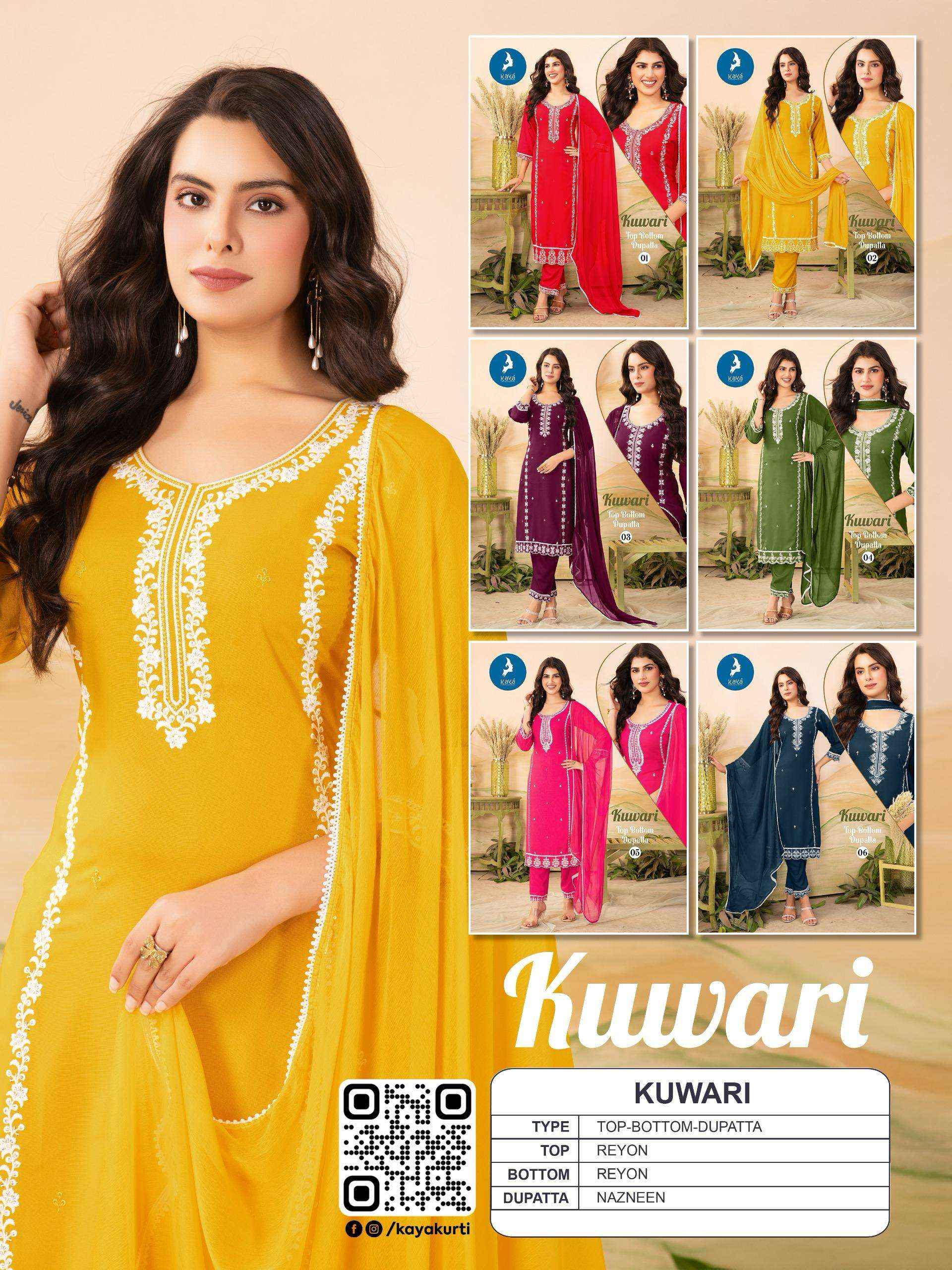 Kaya Kuwari Rayon Kurti Combo 6 pcs Catalogue
