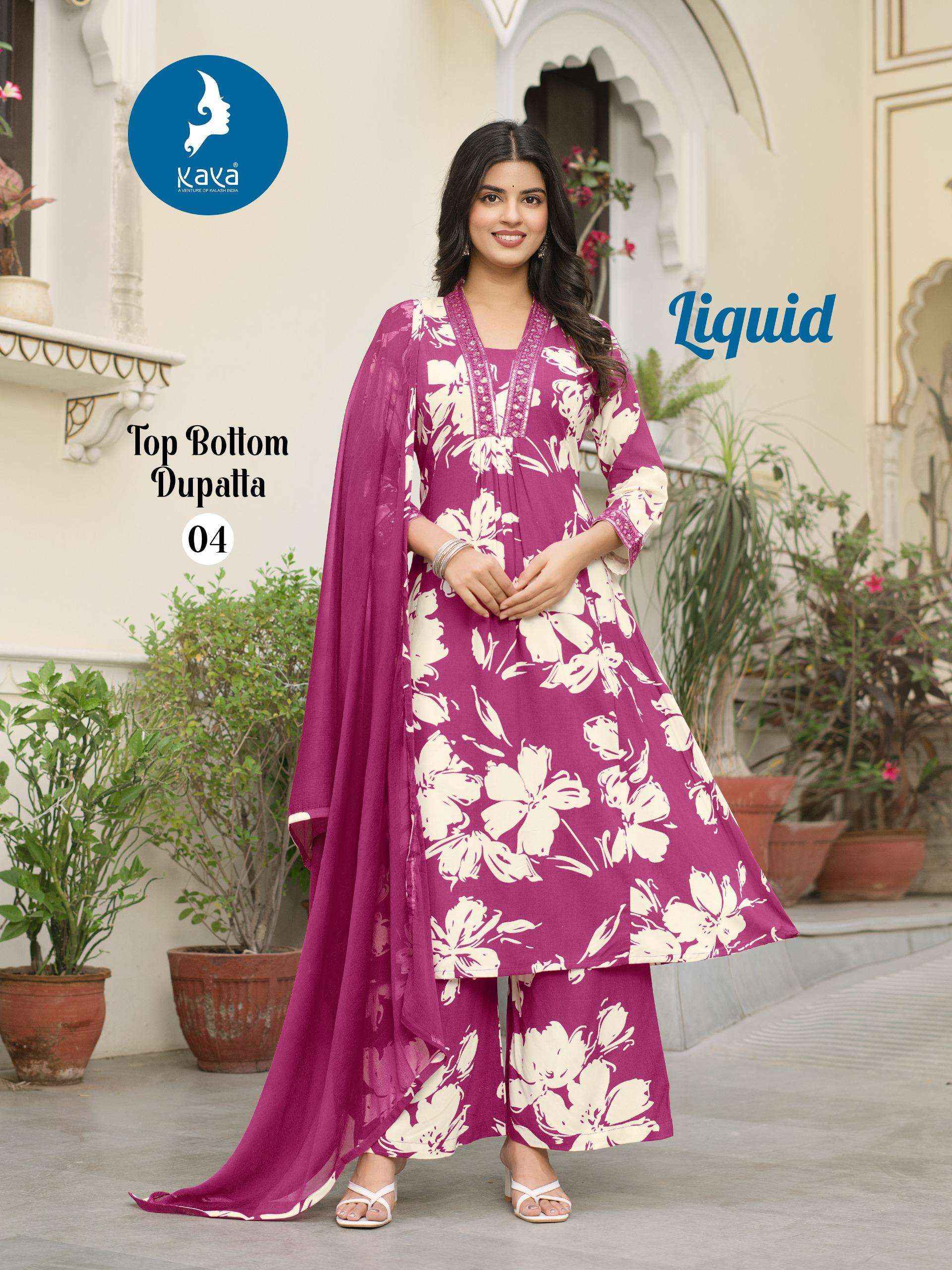 Kaya Liquid Rayon Kurti Combo 6 pcs Catalogue