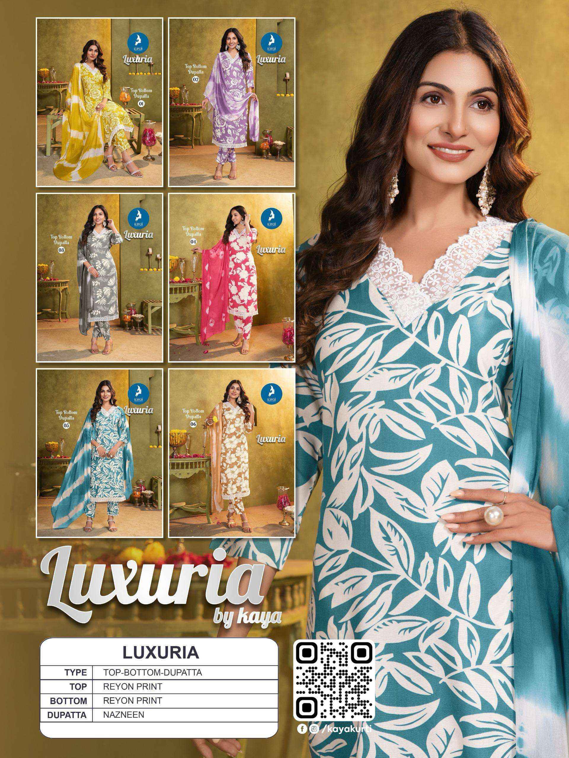 Kaya Luxuria Rayon Kurti Combo 6 pcs Catalogue