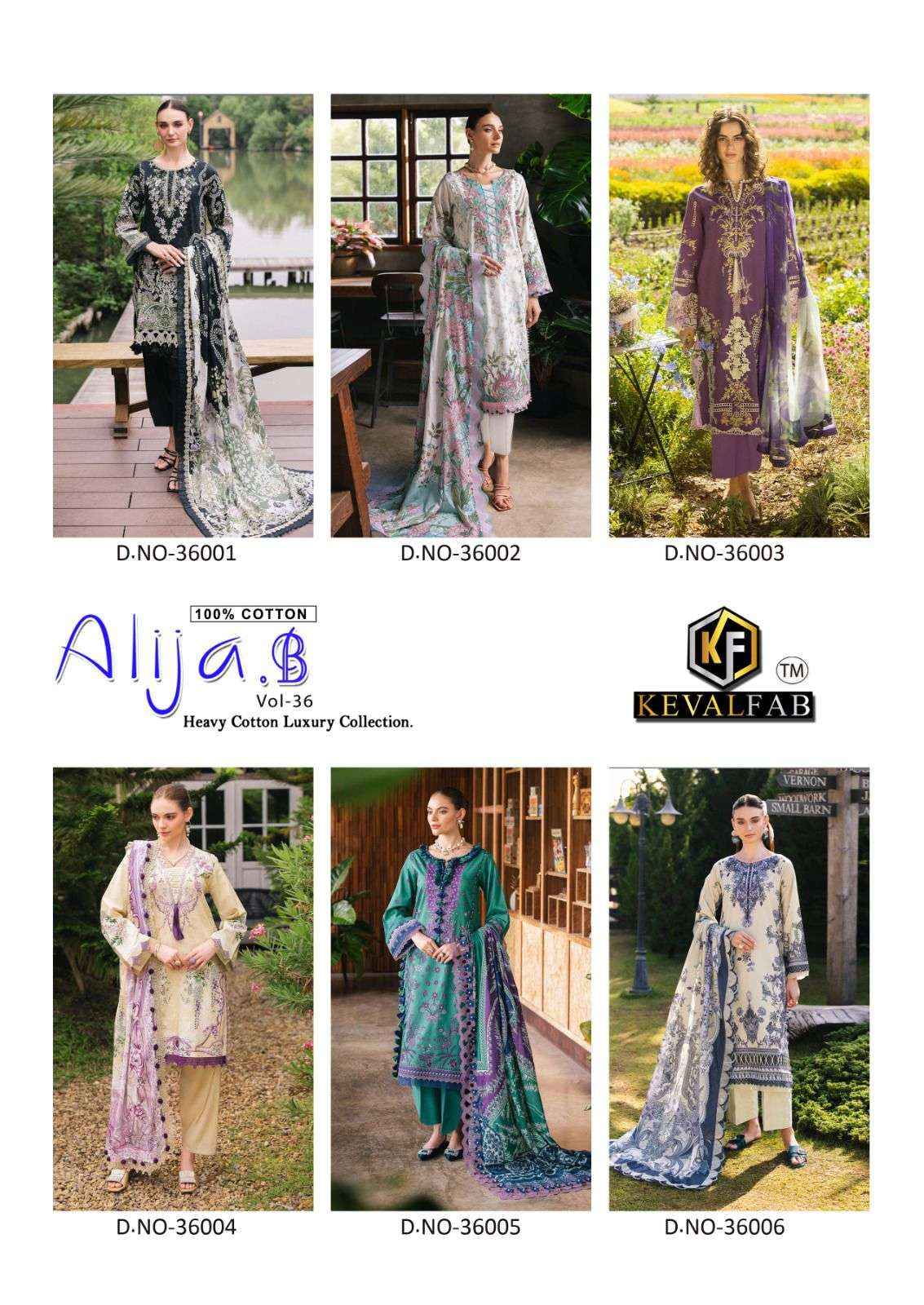 Keval Fab Alija B Vol 36 Cotton Dress Material 6 pcs Catalogue