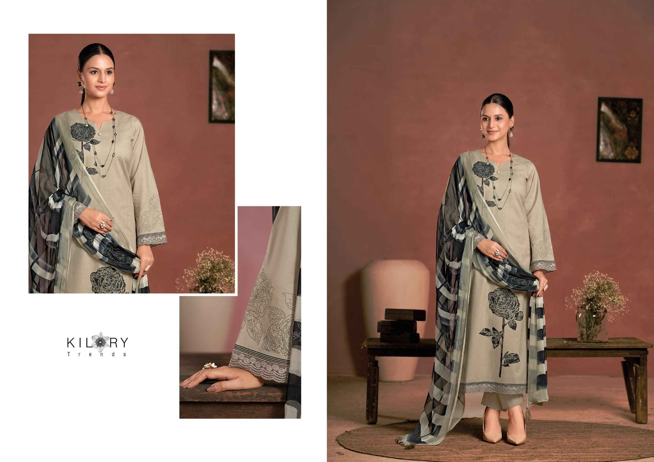 Kilory Trends Raisa Lawn Cotton Dress Material 3 pcs Catalogue