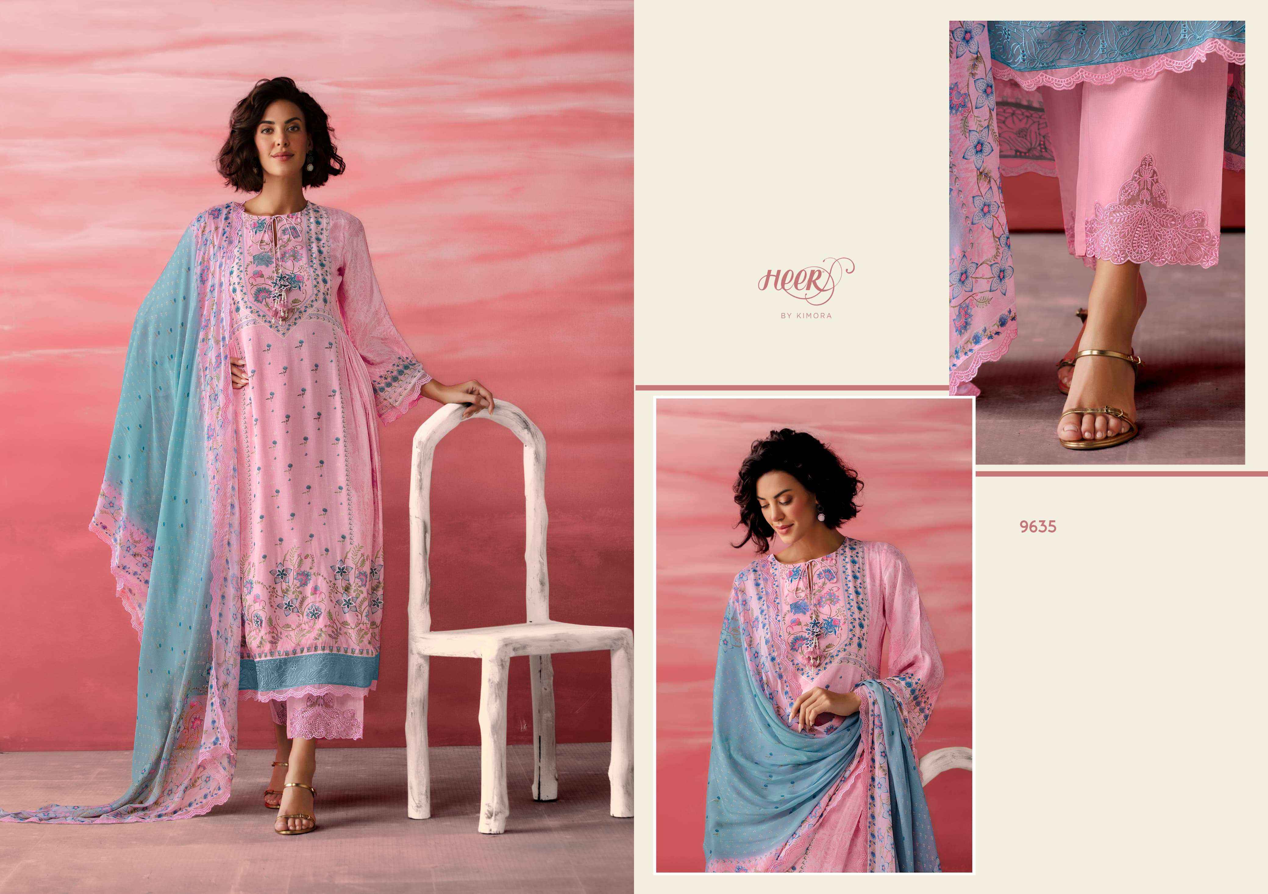 Kimora Heer Jimmy Musline Dress Material 6 pcs Catalogue
