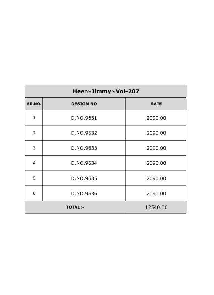 Kimora Heer Jimmy Musline Dress Material 6 pcs Catalogue