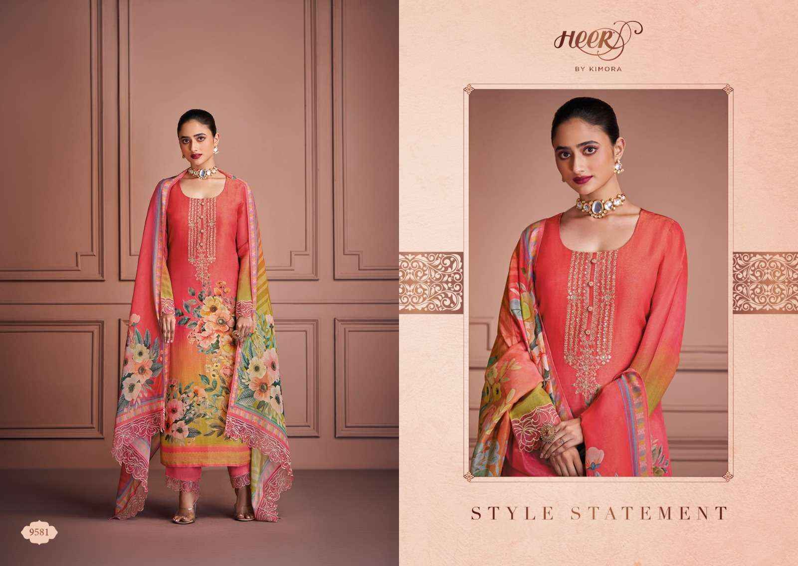 Kimora Heer Saaj Musline Dress Material 6 pcs Catalogue
