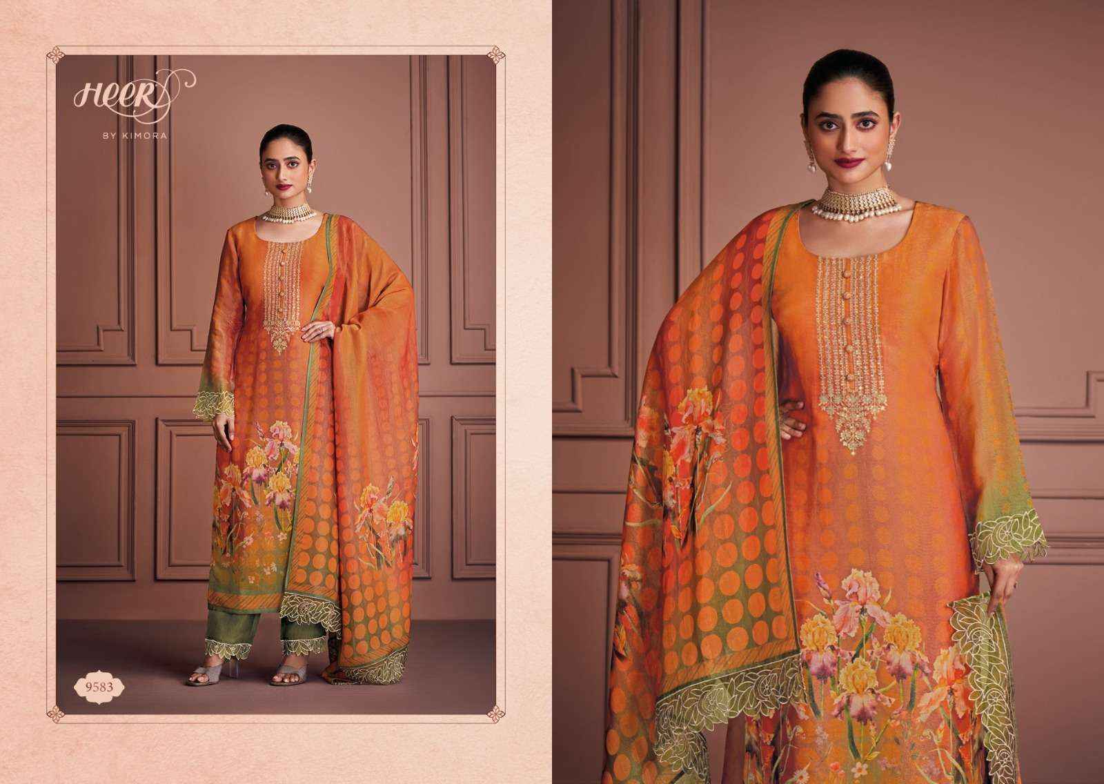 Kimora Heer Saaj Musline Dress Material 6 pcs Catalogue