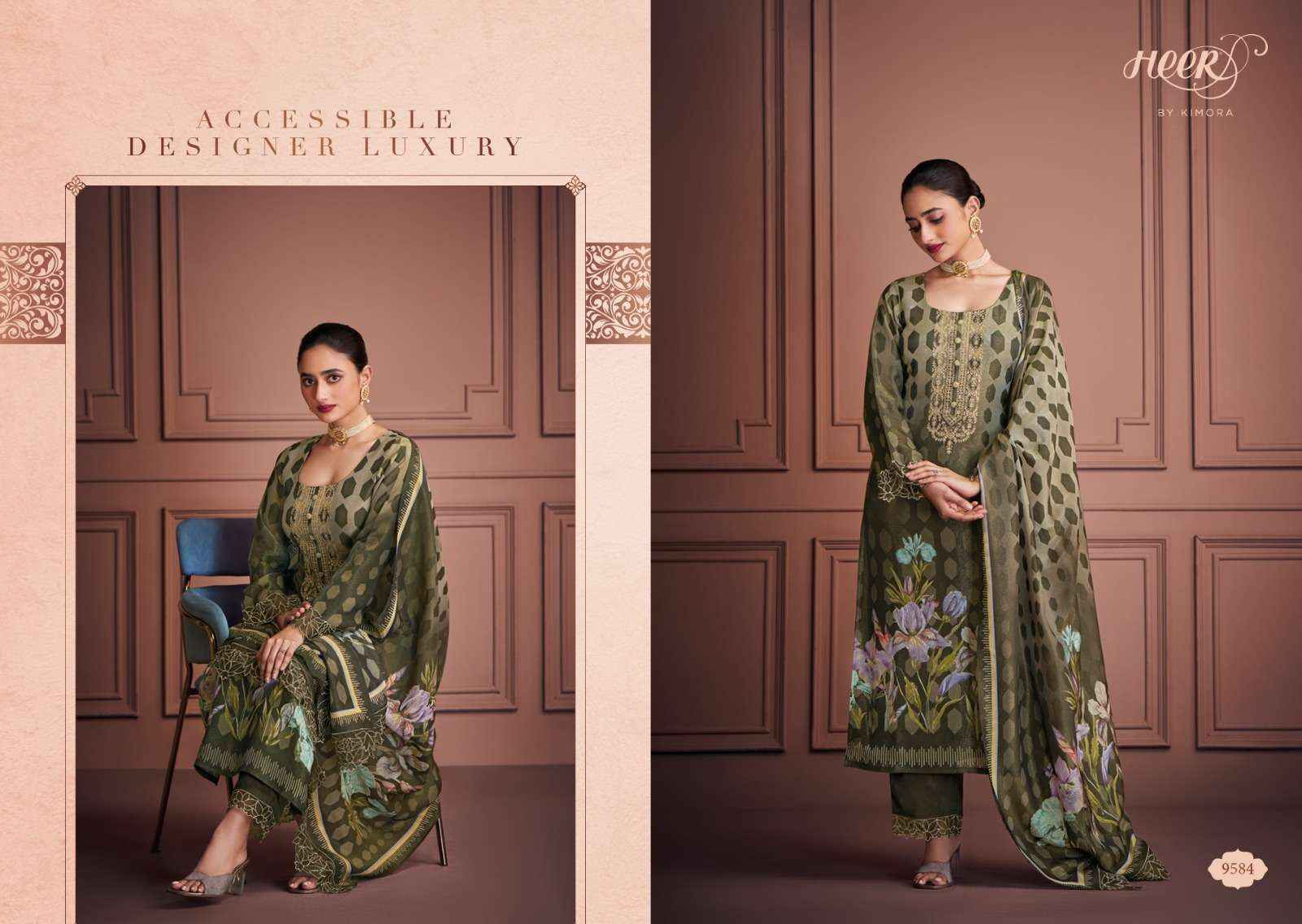 Kimora Heer Saaj Musline Dress Material 6 pcs Catalogue