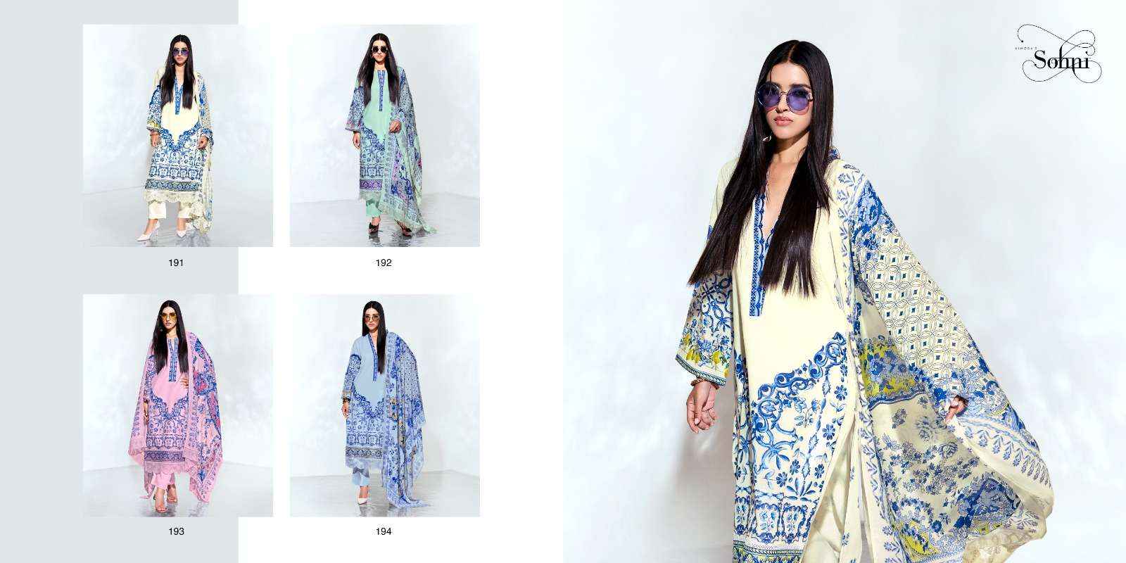 Kimora Sohni Lemon Vol 12 Linen Cotton Dress Material 4 pcs Catalogue