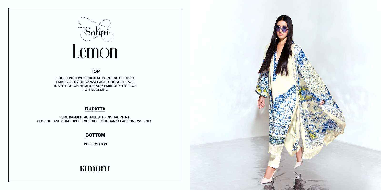 Kimora Sohni Lemon Vol 12 Linen Cotton Dress Material 4 pcs Catalogue