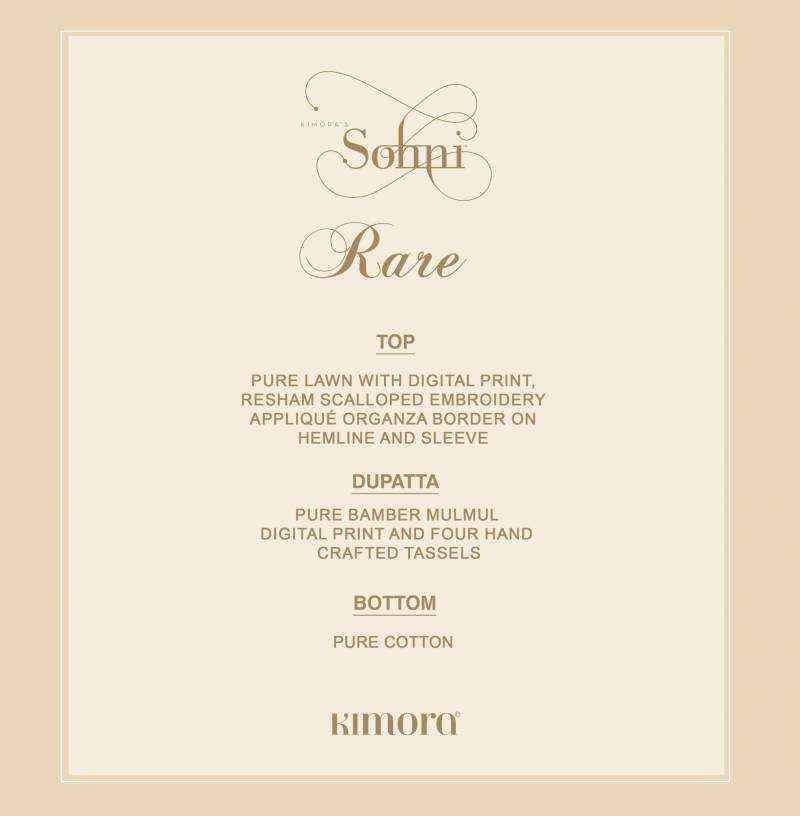 Kimora Sohni Rare Vol 21 Lawn Cotton Dress Material 4 pcs Catalogue