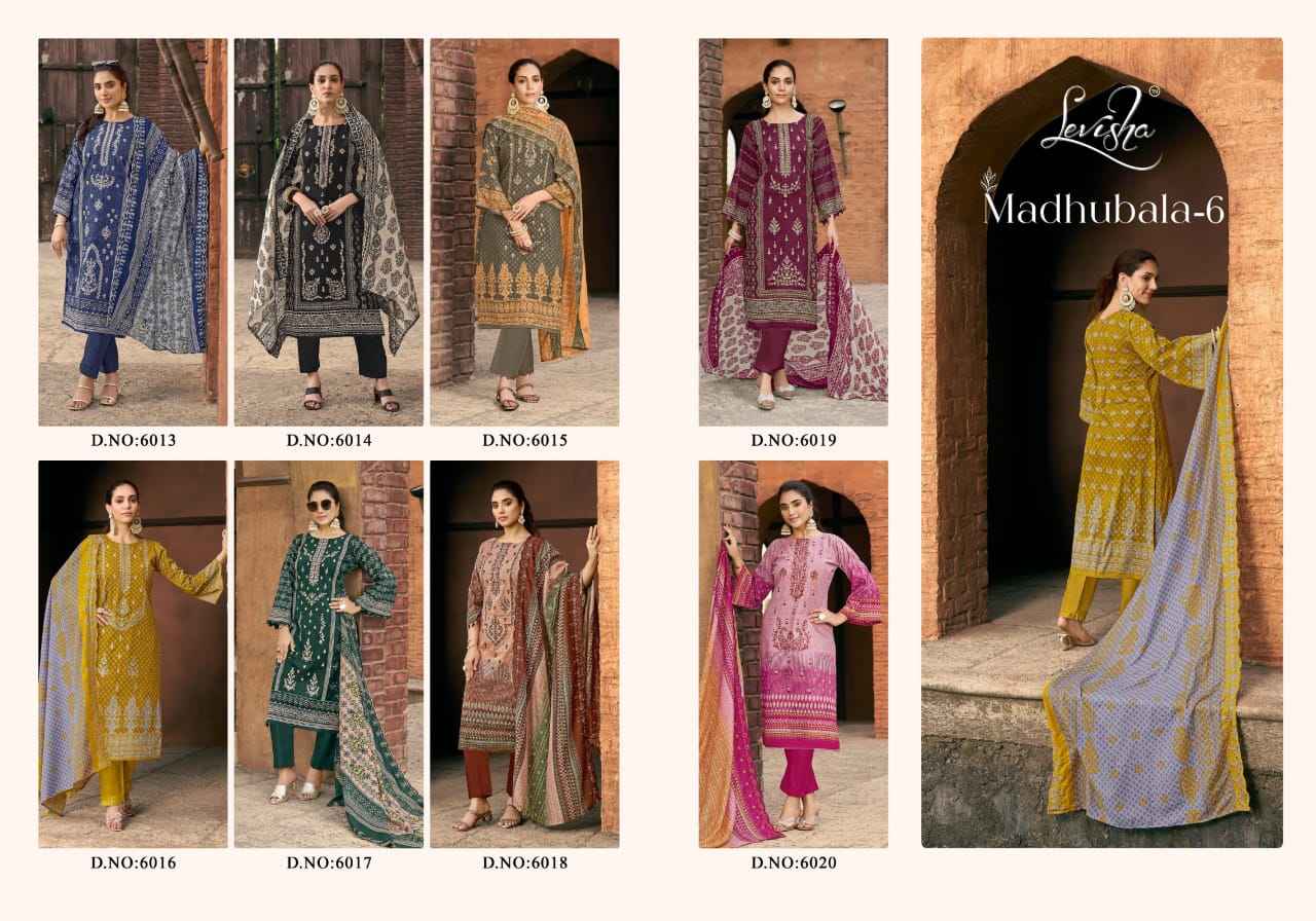 Levisha Madhubala Vol 6 Cambric Cotton Dress Material 8 pcs Catalogue