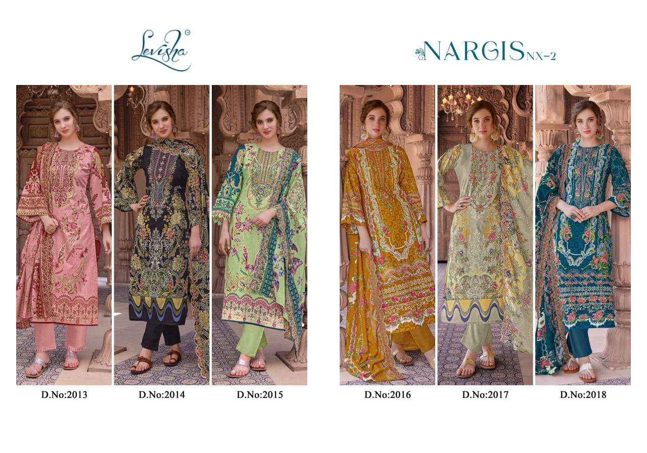 Levisha Nargis Nx Vol 2 Lawn Cotton Dress Material 6 pcs Catalogue