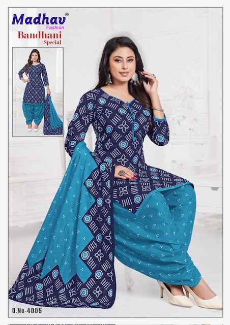 Madhav Fashion Bandhani Special Vol 4 Cotton Dress Material 10 pcs Catalogue