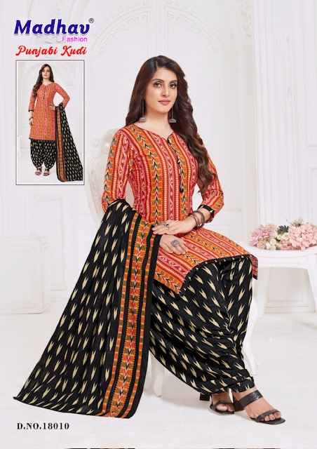 Madhav Fashion Punjabi Kudi Vol 18 Cotton Dress Material 10 pcs Catalogue