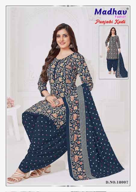 Madhav Fashion Punjabi Kudi Vol 18 Cotton Dress Material 10 pcs Catalogue