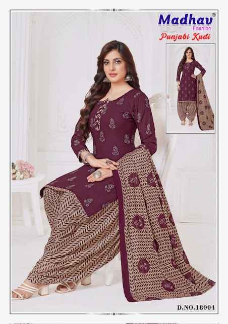 Madhav Fashion Punjabi Kudi Vol 18 Cotton Dress Material 10 pcs Catalogue