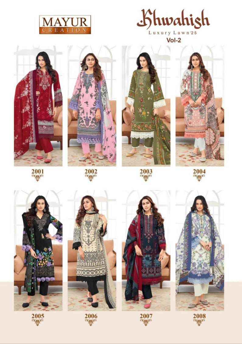 Mayur Creation Khwahish Vol 2 Lawn Cotton Dress Material 8 pcs Catalogue