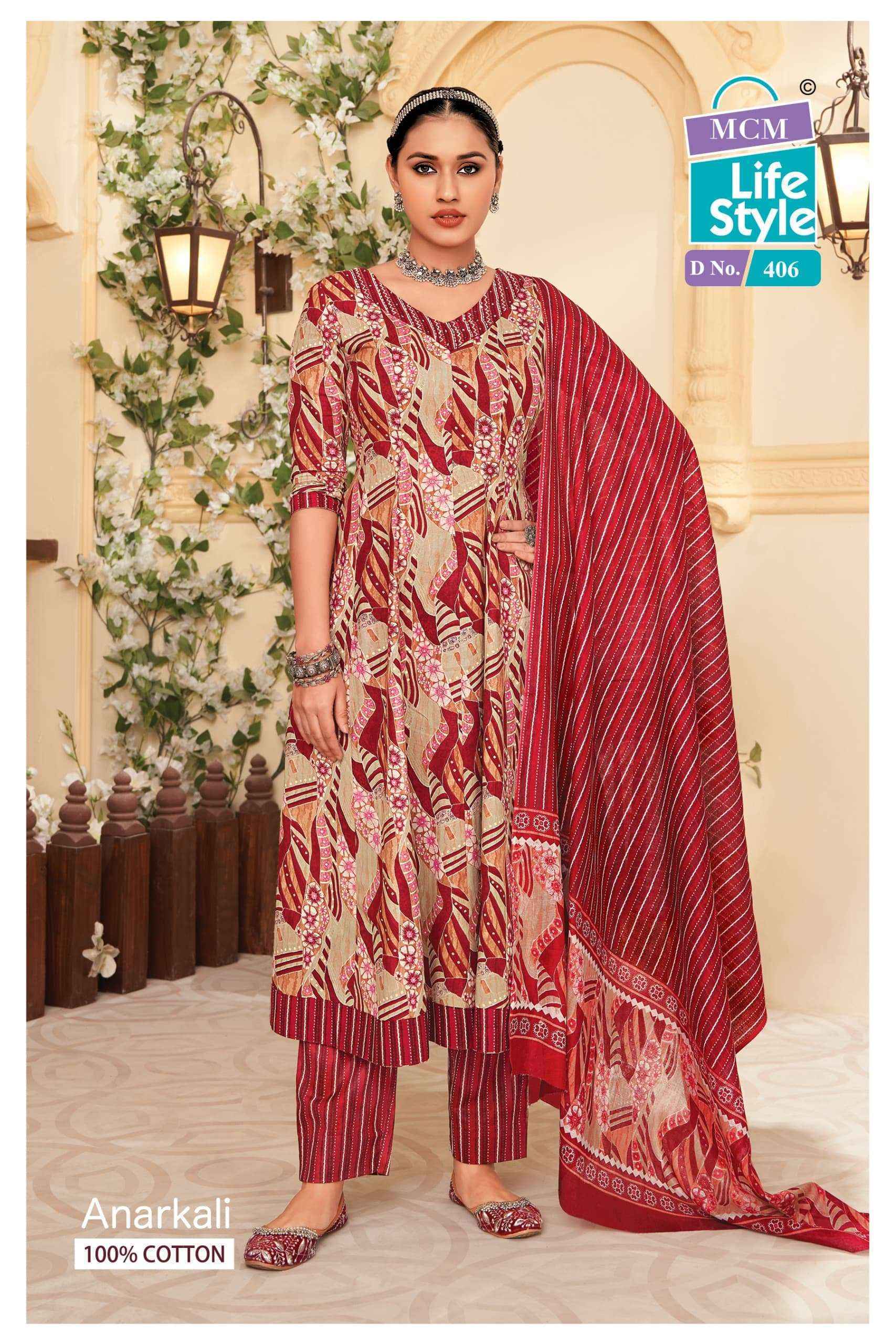 MCM Lifestyle Anarkali Vol 4 Readymade Cotton Dress 10 pcs Catalogue