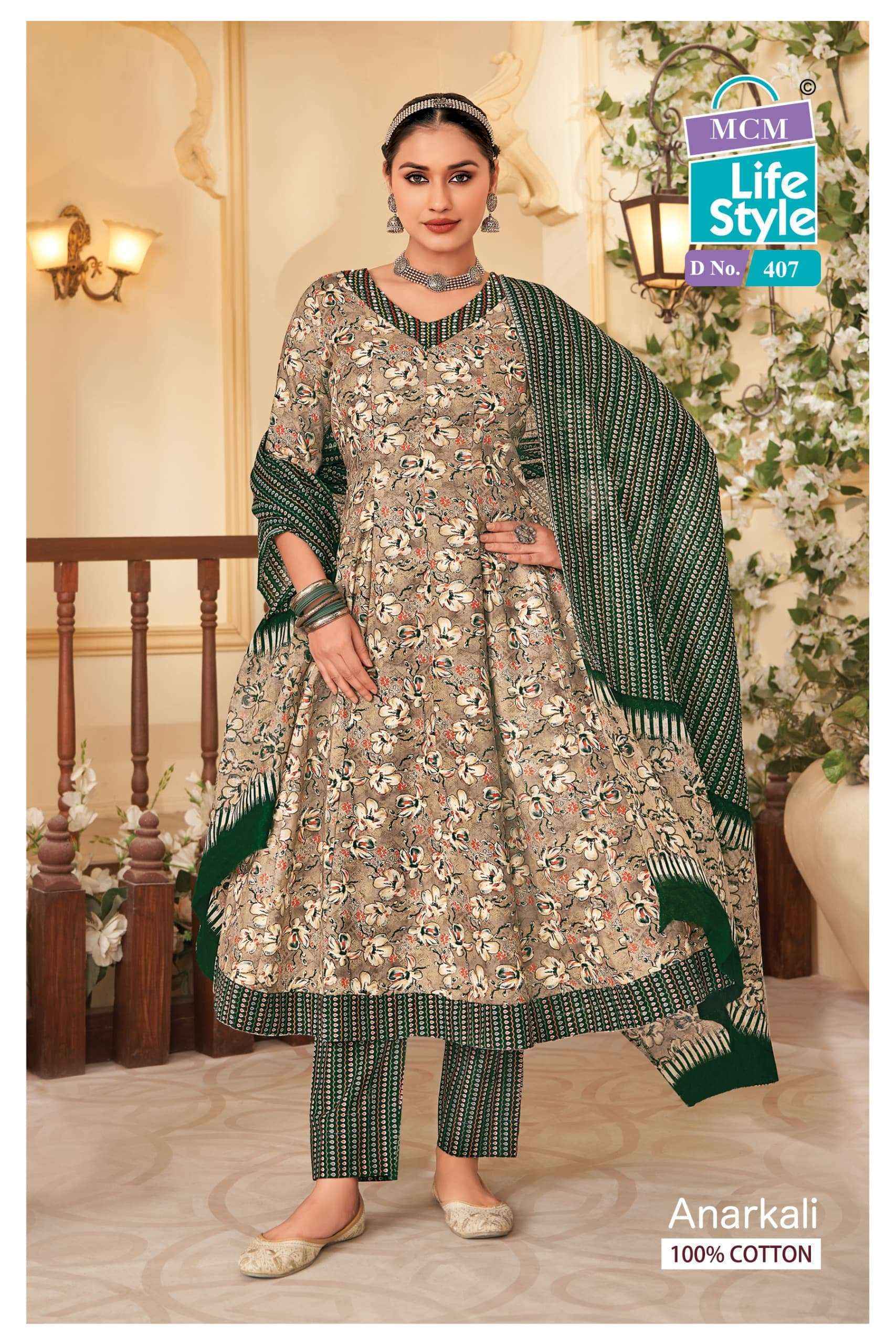 MCM Lifestyle Anarkali Vol 4 Readymade Cotton Dress 10 pcs Catalogue