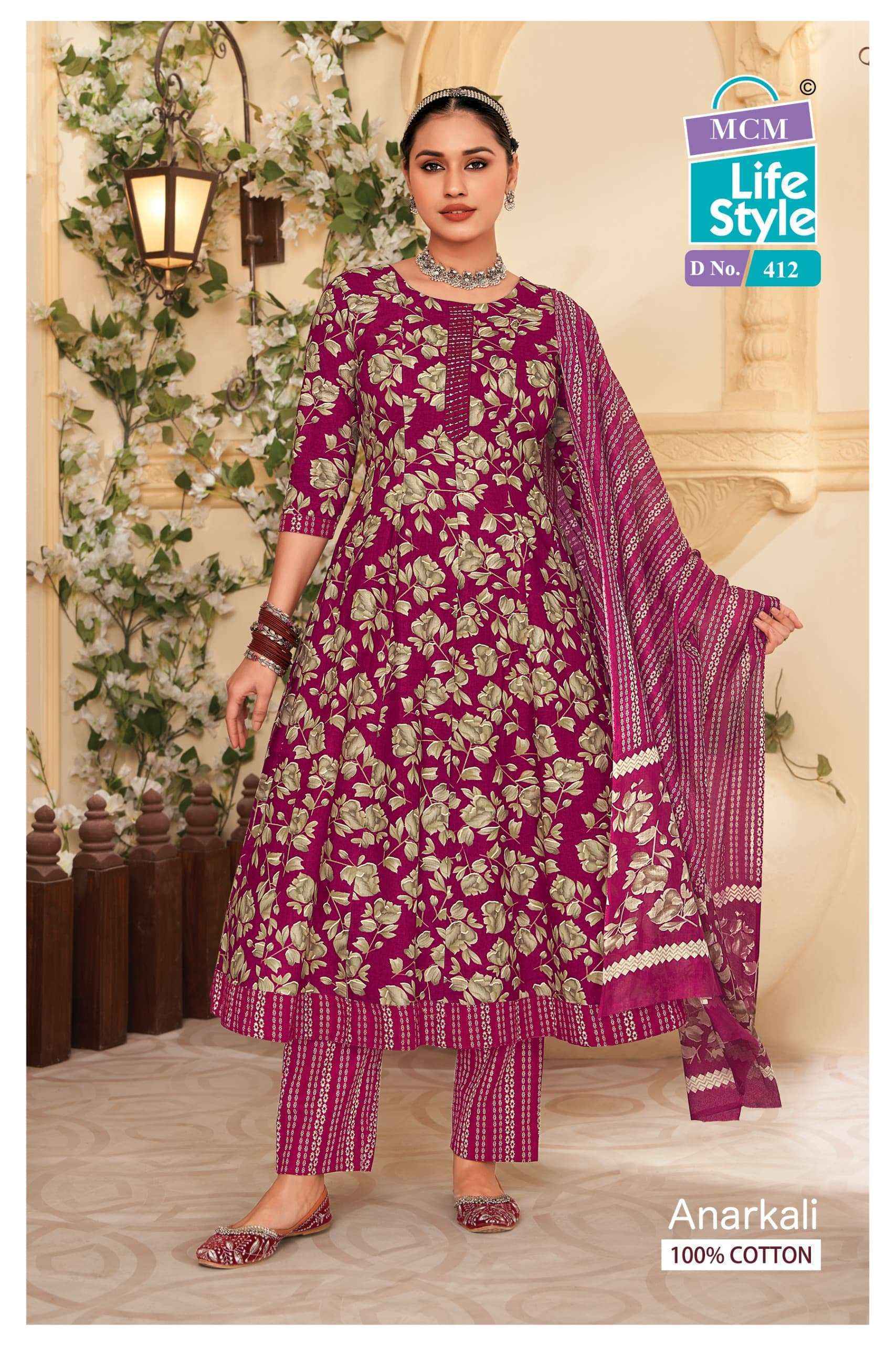 MCM Lifestyle Anarkali Vol 4 Readymade Cotton Dress 10 pcs Catalogue