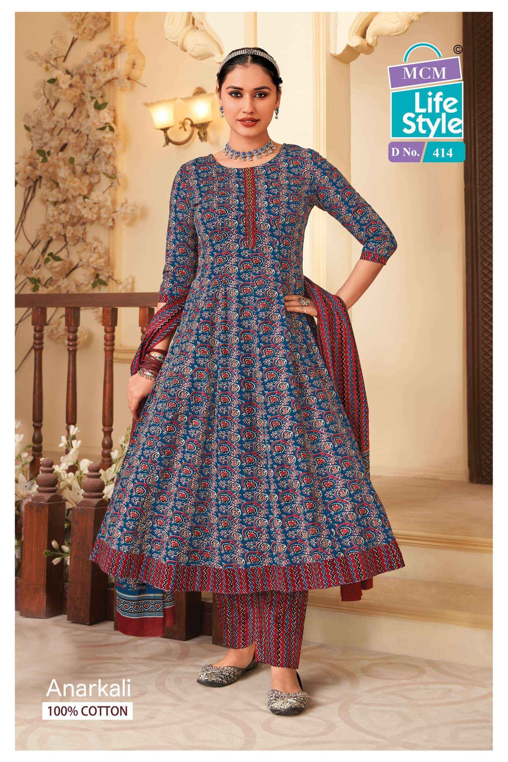 MCM Lifestyle Anarkali Vol 4 Readymade Cotton Dress 10 pcs Catalogue