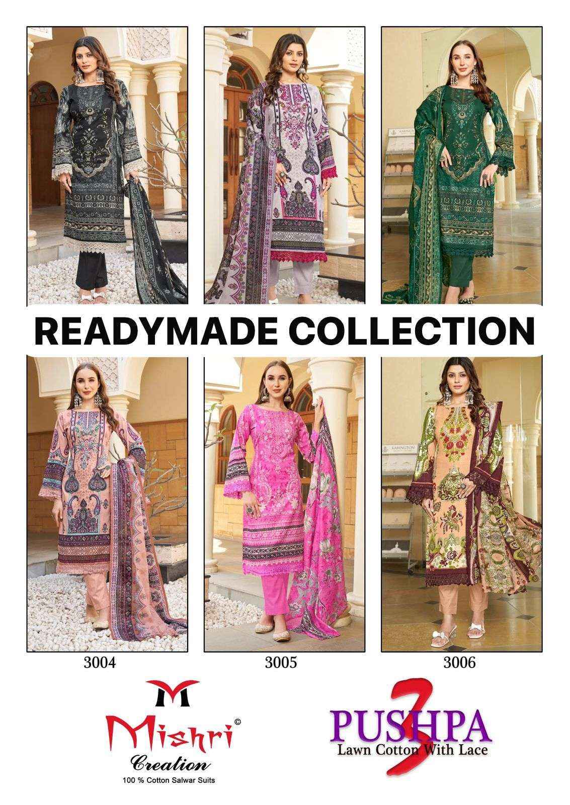 Mishri Creation Pushpa Vol 3 Readymade Cotton Dress 6 pcs Catalogue