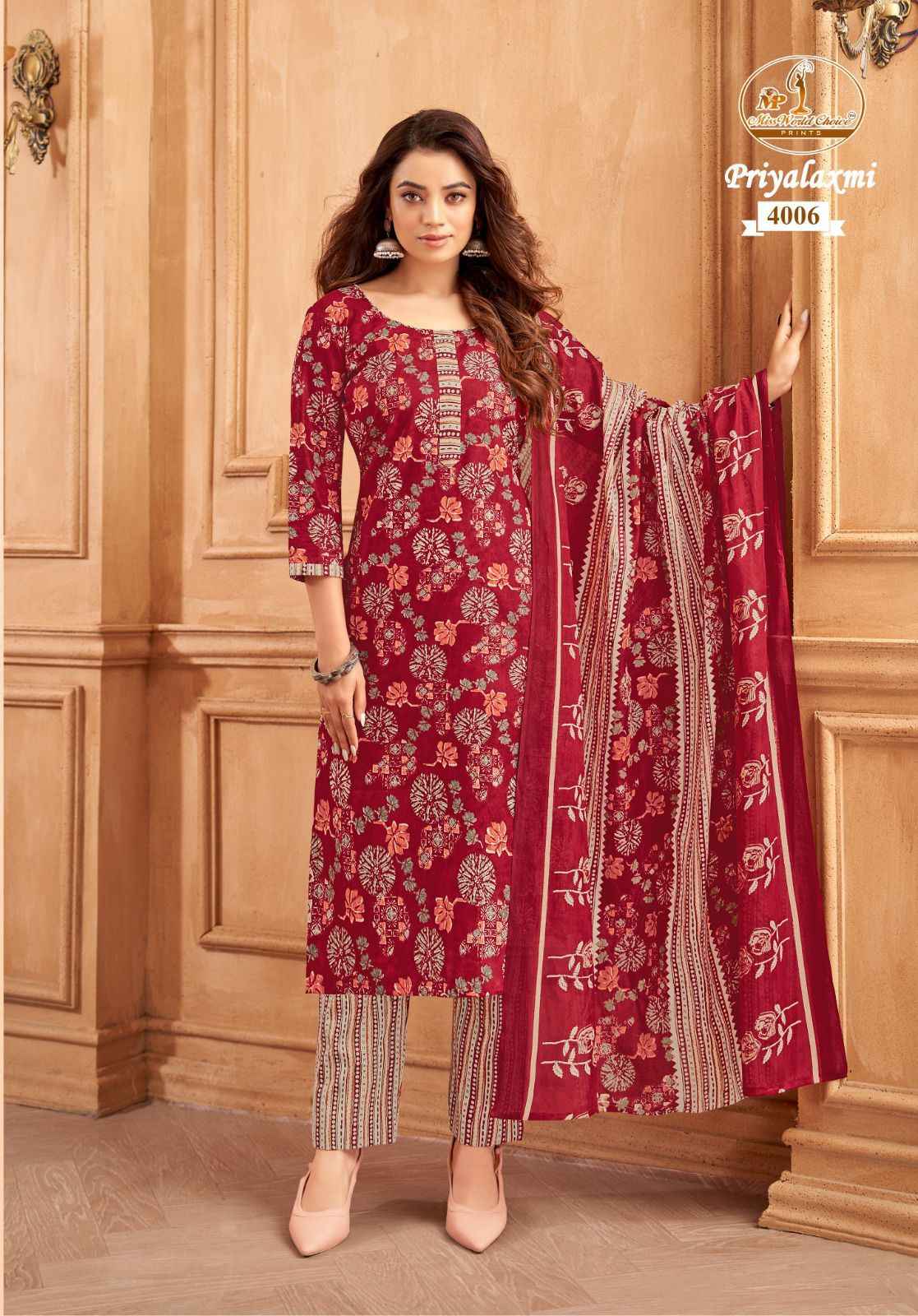 Miss World Choice Priyalaxmi Vol 4 Cotton Dress Material 10 pcs Catalogue