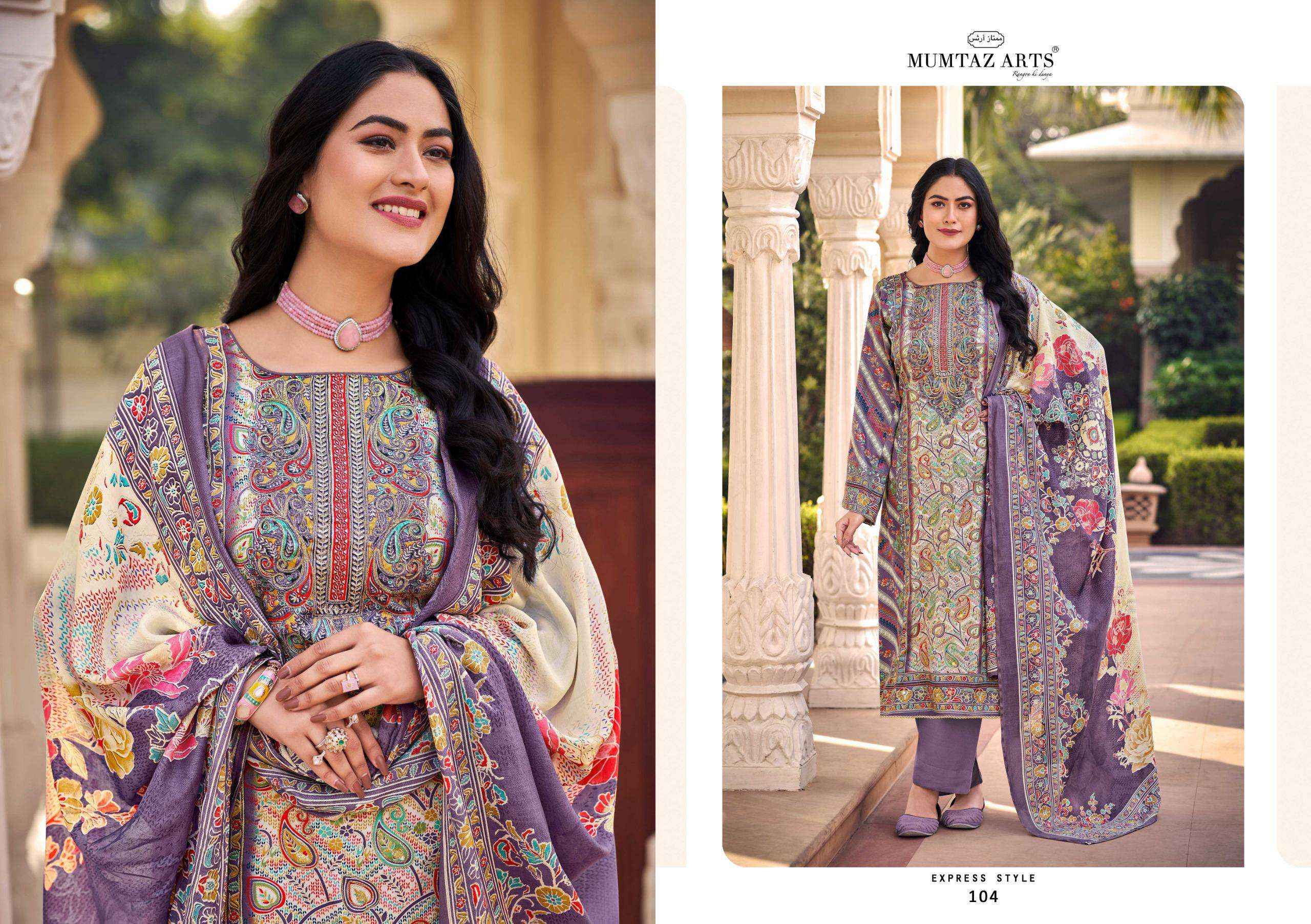 Mumtaz Arts Moksha Jam Satin Dress Material 4 pcs Catalogue