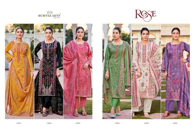 Mumtaz Arts Rose Jam Satin Dress Material 6 pcs Catalogue